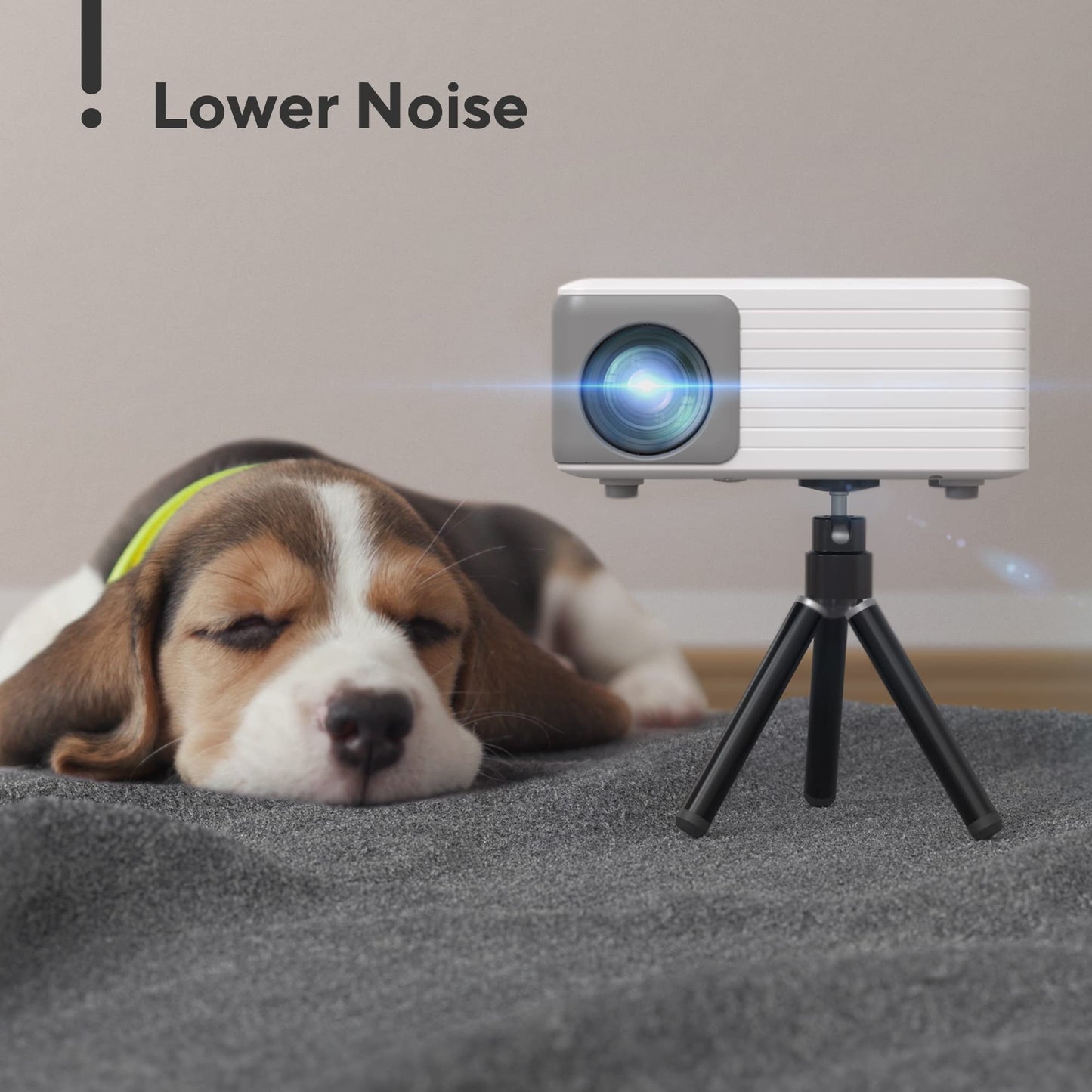 AKIYO Mini Proyector WiFi Bluetooth con Tripode, Portátil Proyector Soporta Full HD 1080P, Videoproyector Cine en Casa, para iOS/Android/USB/TV Stick/HDMI, Regalo para Niños