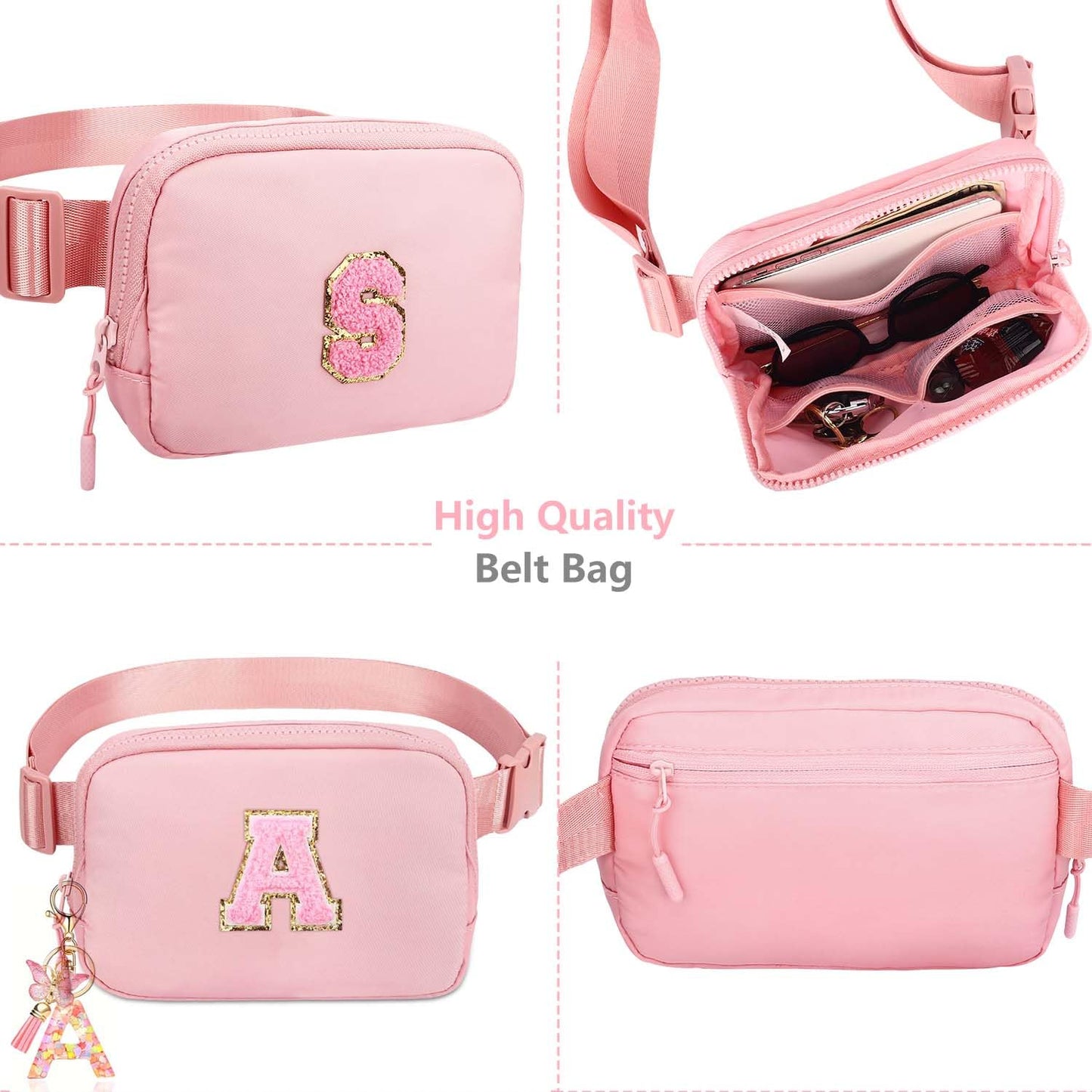 Kejea Riñonera Cruzada para Niñas y Mujeres, 8 a 12 Años, Regalos de Cumpleaños, Pequeña, Rosa