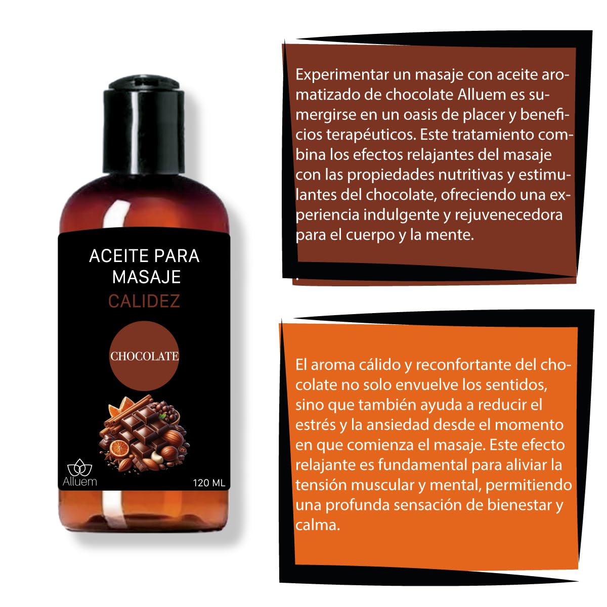 Aceite para Masajes Relajante Chocolate e Hidratante