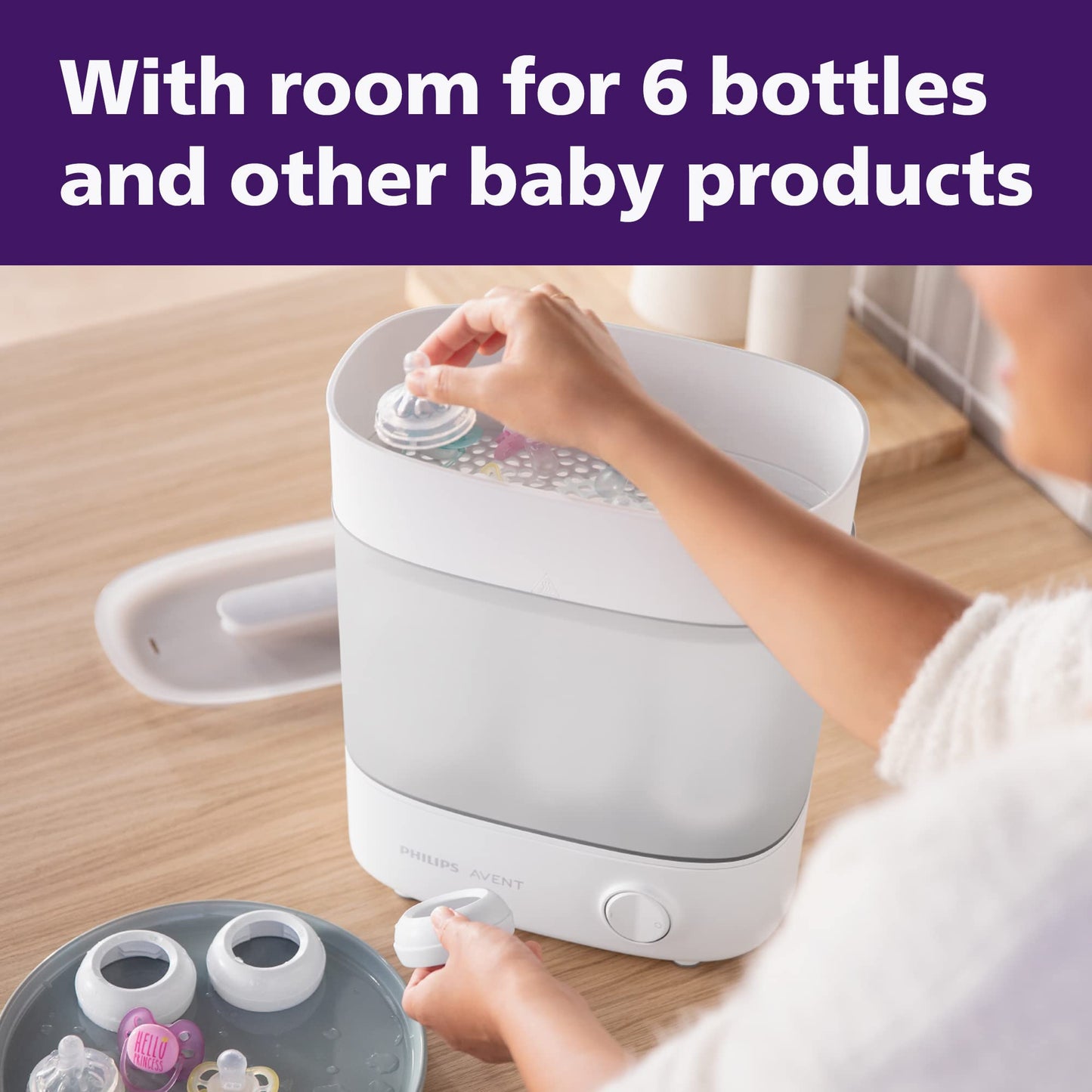 Philips Avent Esterilizador Eléctrico a vapor Advanced │Esteriliza y Almacena │SCF291/00