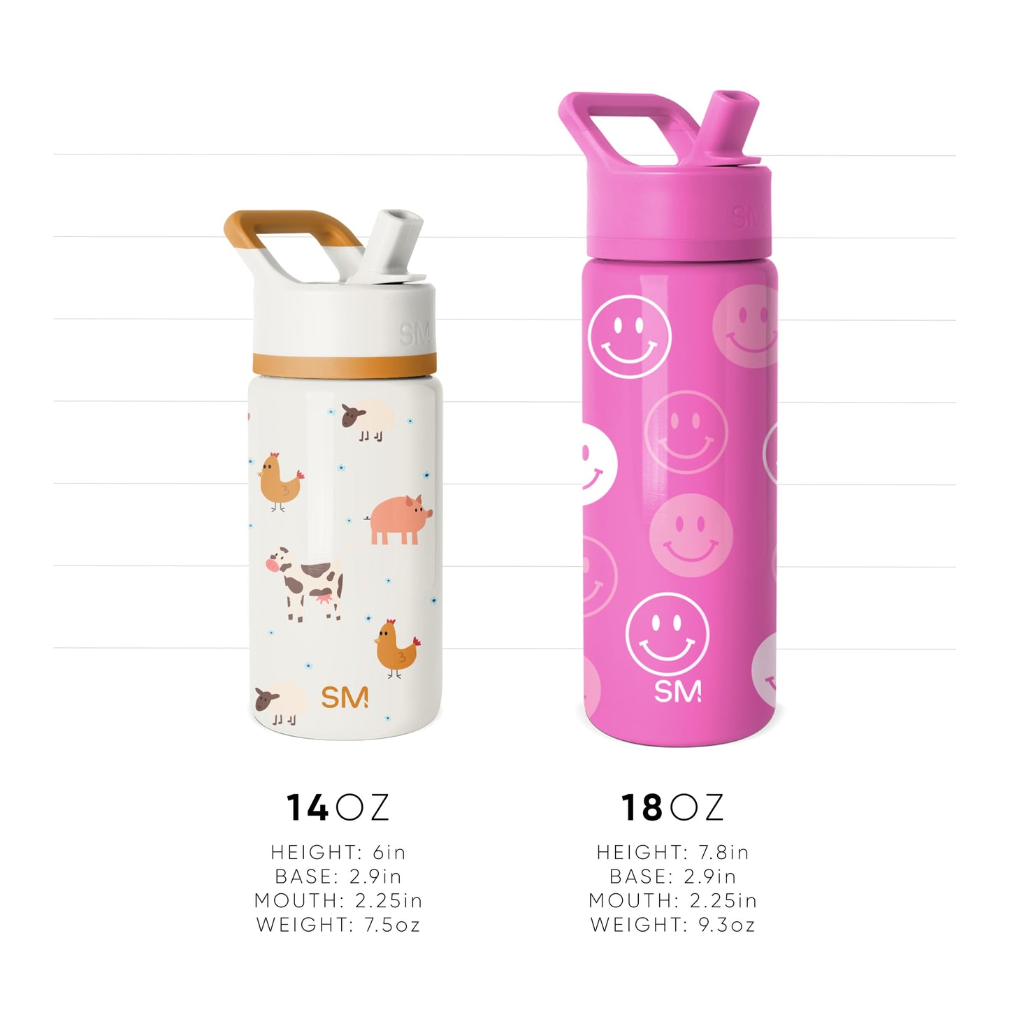 Simple Modern Kids Water Bottle with Straw Lid | Insulated Stainless Steel Reusable Tumbler for Toddlers, Girls | Summit Collection | 18oz, Pink Ballerina