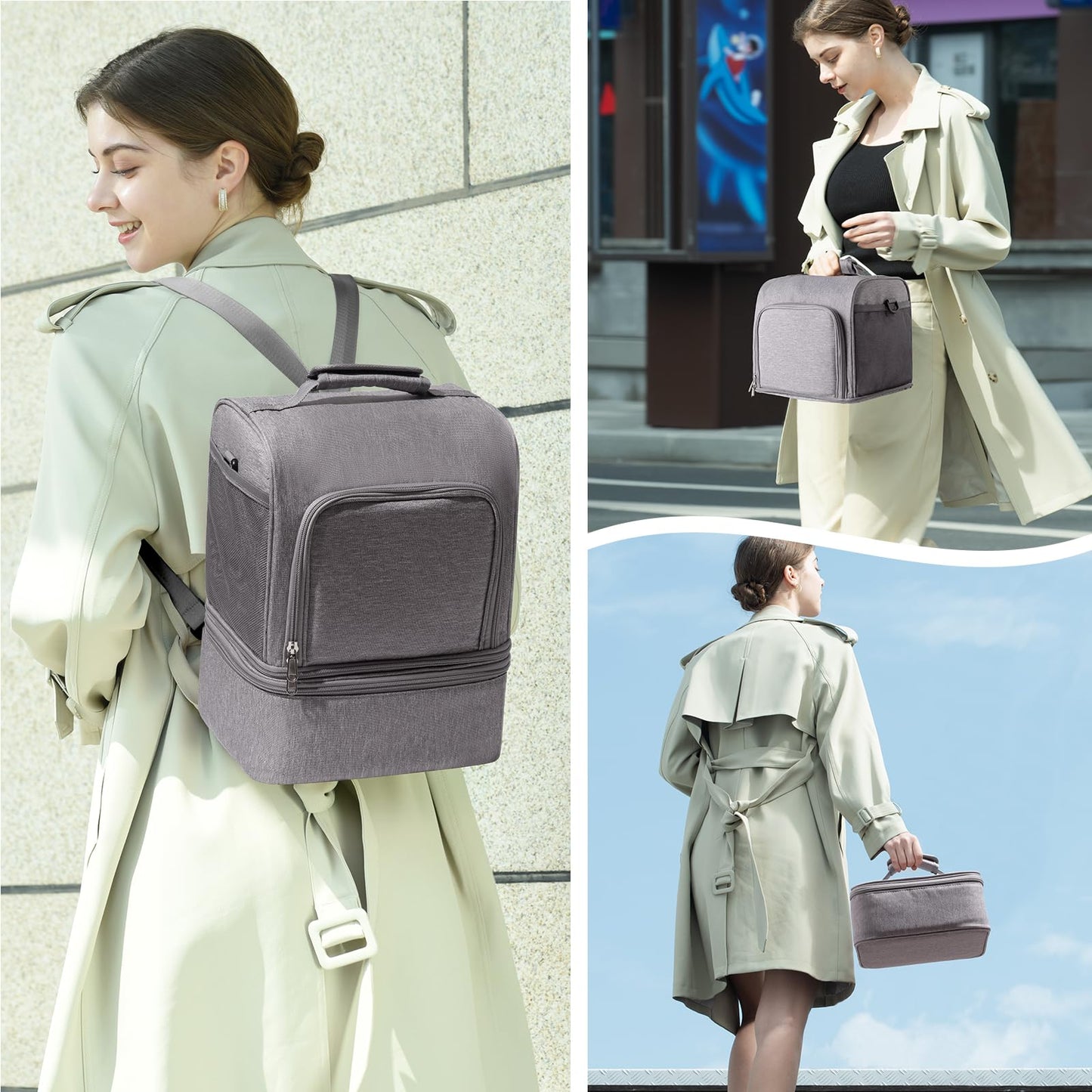 NCVI - Bolsa para extractor de leche materna extraíble de doble capa para Spectra S1, S2, Medela, mochila para extraer leche materna con paquete de hielo, bolsa aislada para madres lactantes que