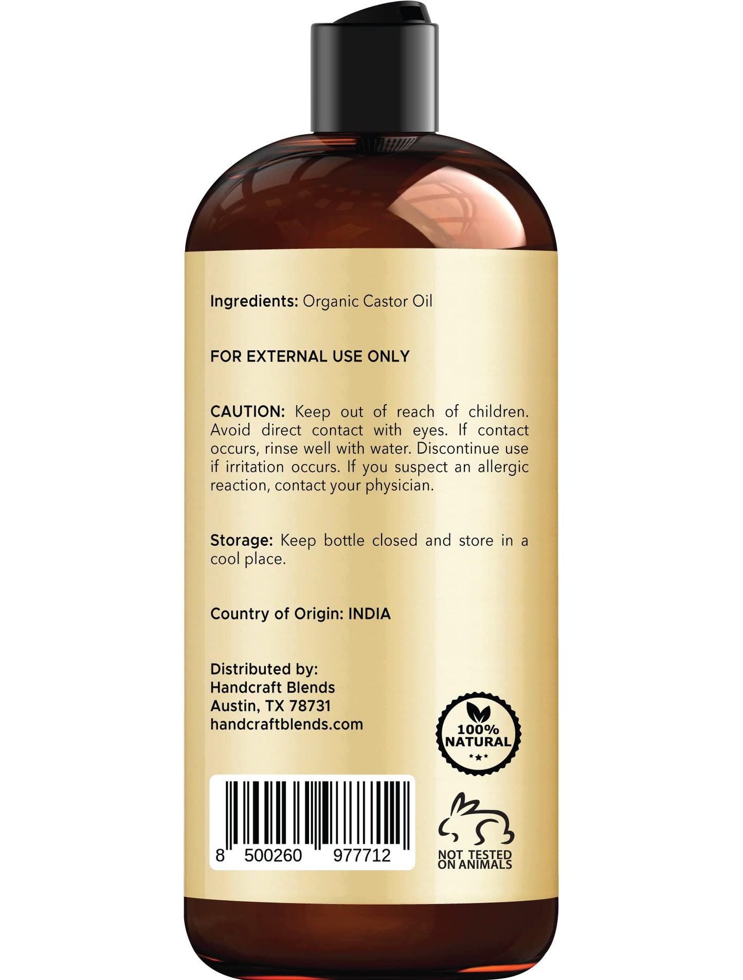 Aceite de Ricino Orgánico Puro 16 oz. para Nutrir Cabello y Piel - Oferta Especial - Productos Naturales de Belleza