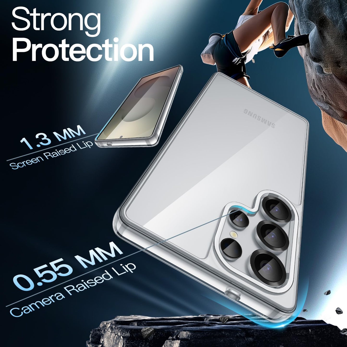 JETech Funda para Samsung Galaxy S25 Ultra 5G, Carcasa Anti-Amarillo Antigolpes Protectora, Respaldo Anti-Arañazos PC Dura (Transparente)