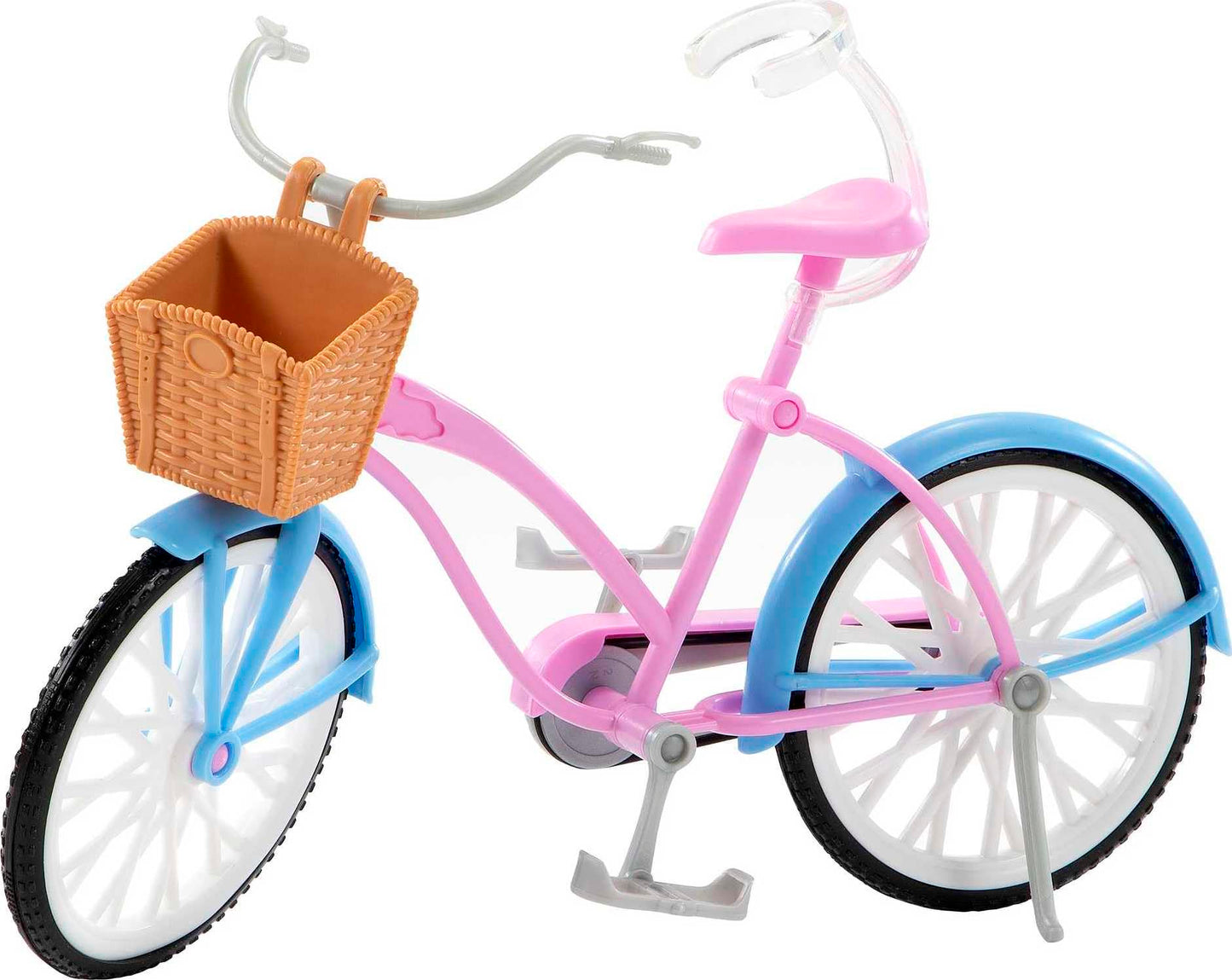 Barbie, Set de Juego, Bicicleta con Muñeca, para Niñas de 3 Años en Adelante, Mattel, Diseño Rosa y Azul, Canasta de Dulces, Caderas, Brazos y Rodillas se doblan