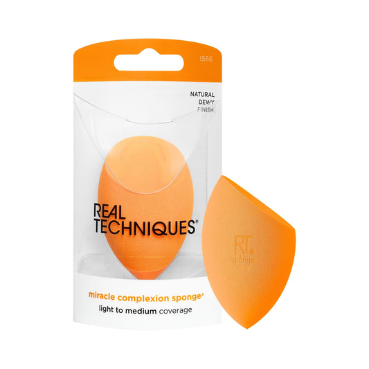 Real Techniques, Esponja Miracle Complexion, Esponja de Maquillaje Multifuncional 3 en 1, Tecnología de Espuma