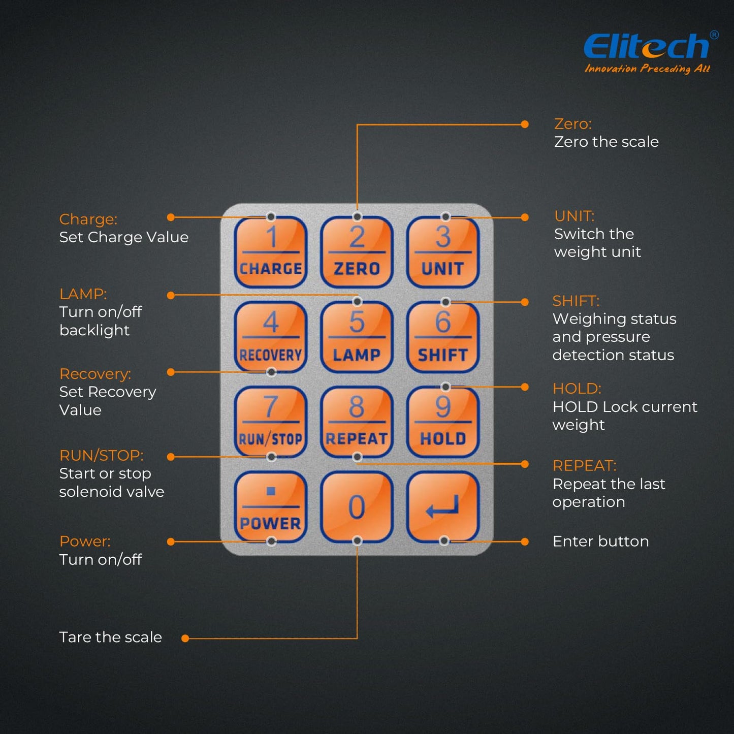 Elitech LMC-200 Báscula Electrónica Refrigerante la Medida Más Pesada 100KG Pesadora de Carga de Refrigerante Escala de Peso Digital para HVAC y AC Alta Precisión