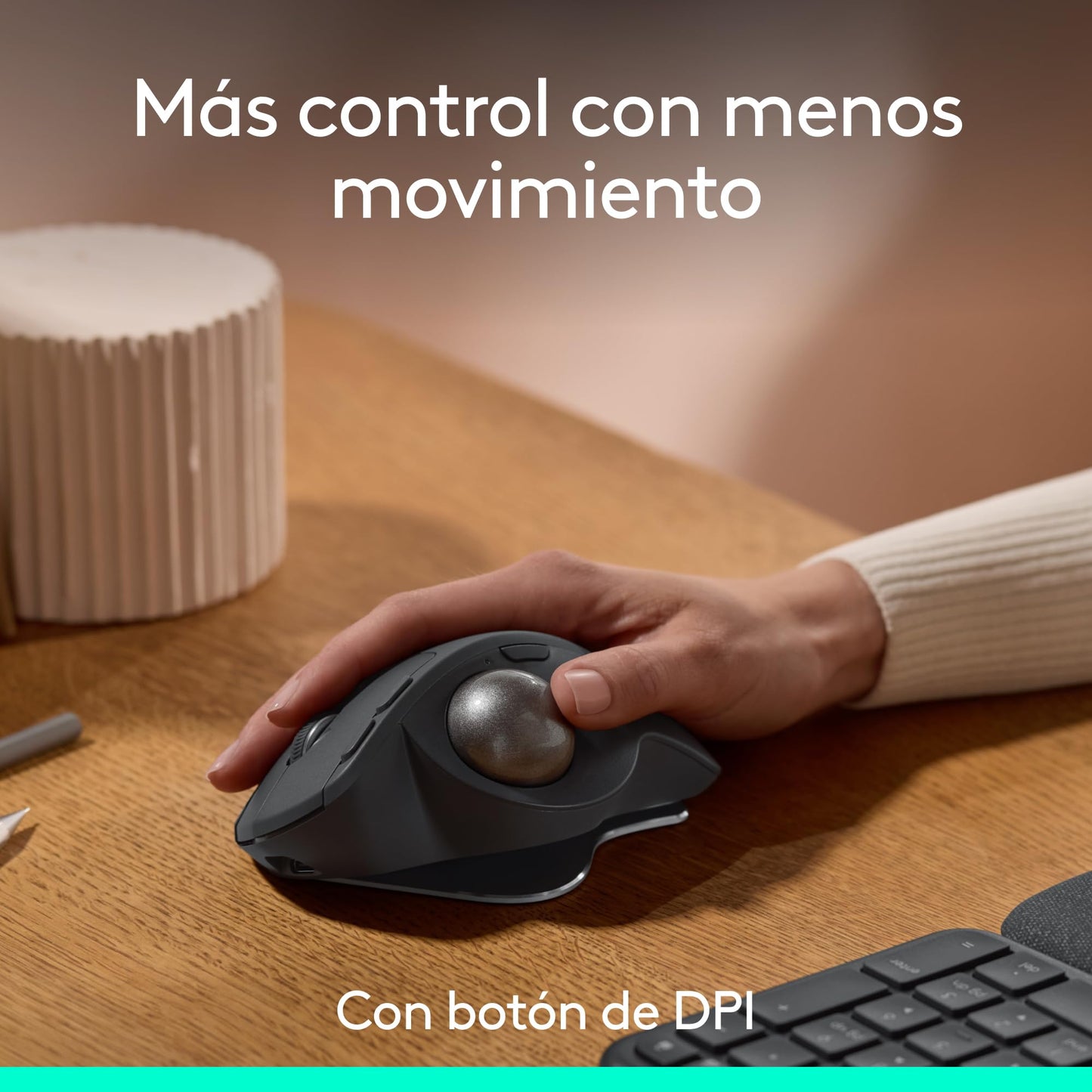 Mouse Ergonómico Inalámbrico Logitech MX Ergo Grafito con Trackball y 6 Botones Programables