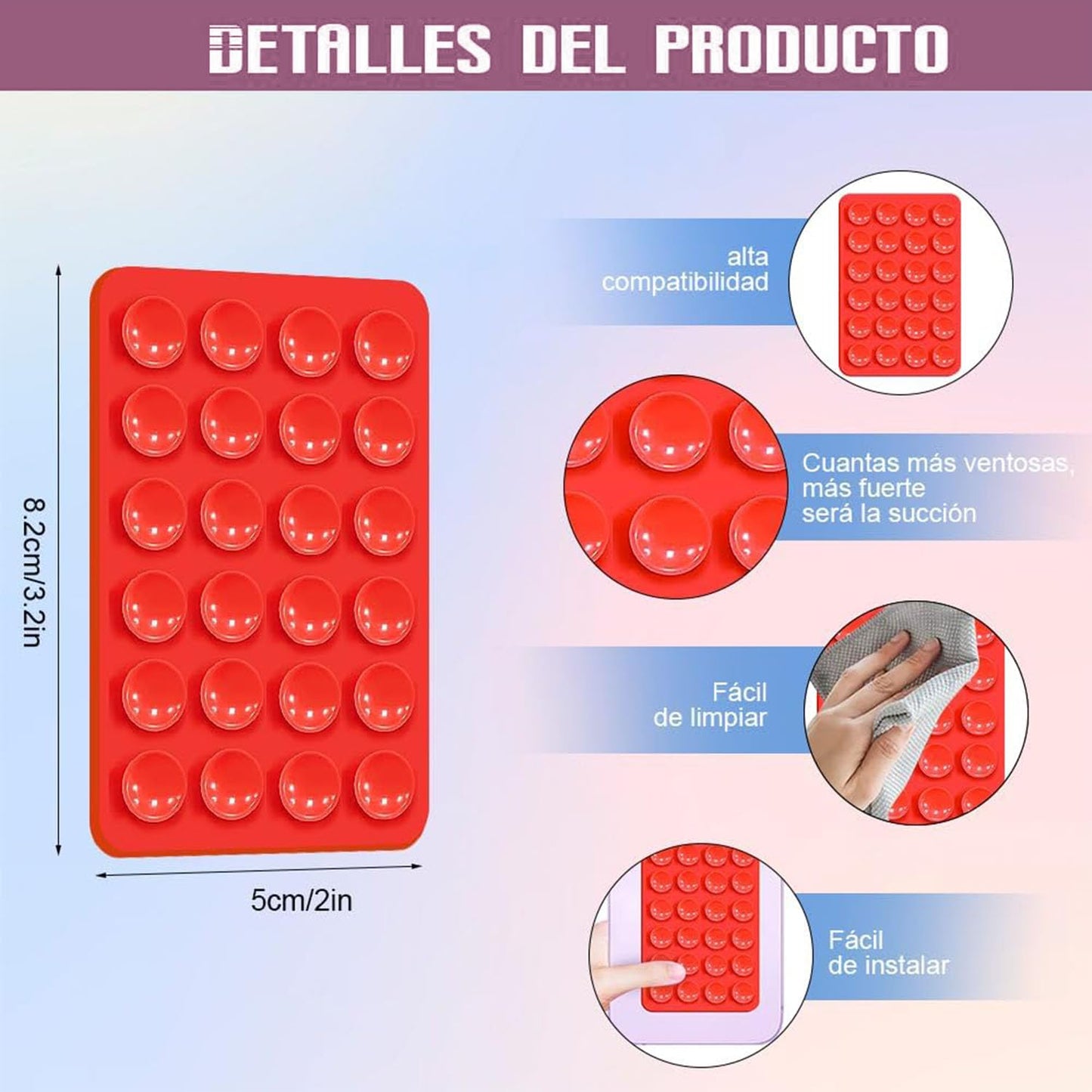 Fcliqzod888 12 Colores Ventosas de Silicona de para de Teléfono, Soporte de Teléfono con Ventosa, Ventosa de Silicona para Teléfono Móvil, Soporte para Móvil Manos Libres
