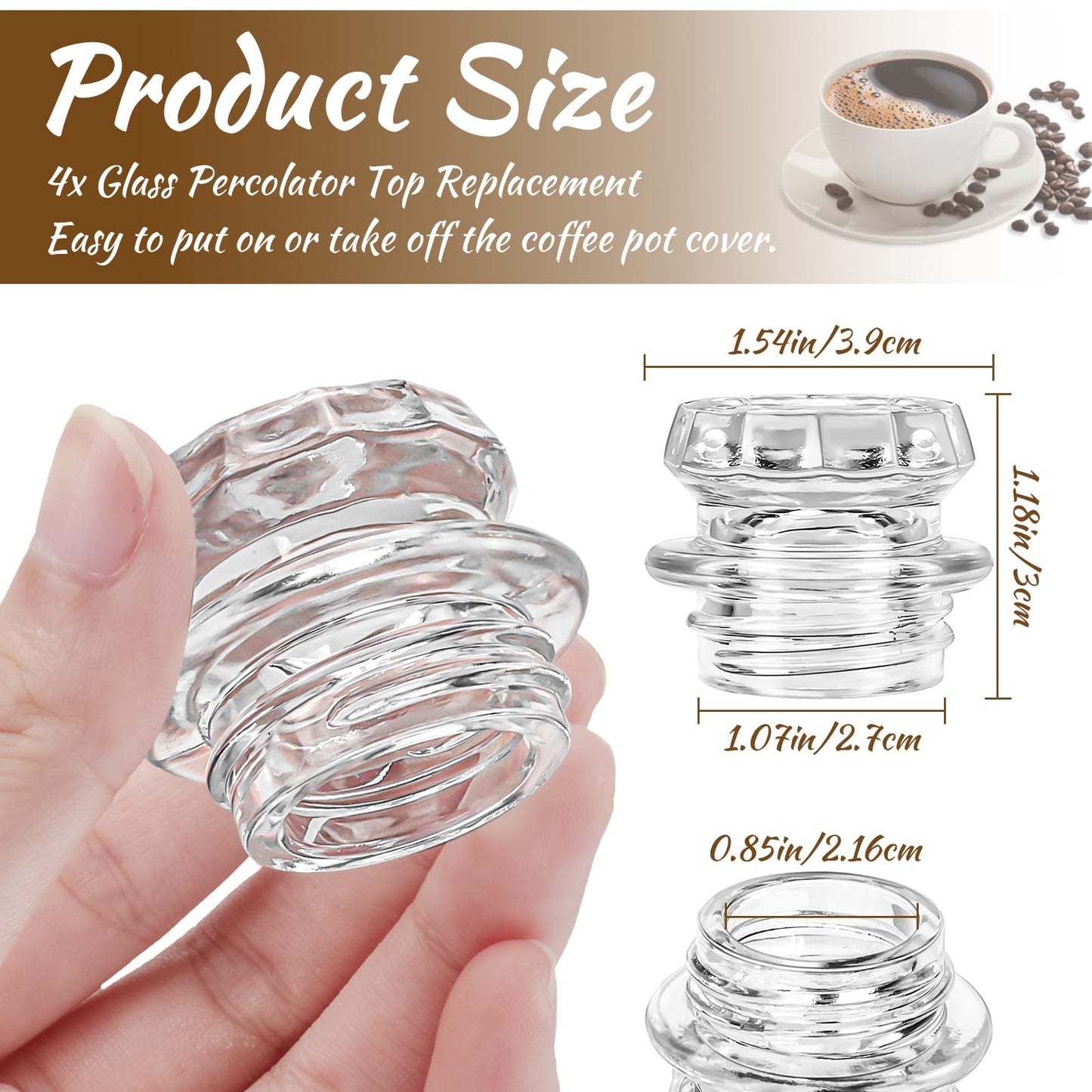 Ahuliao Percolador de café - Perculador de vidrio de repuesto para Coleman, Gsi, Eurolux, Stansport, Texsport - Filtro de café (4 unidades)