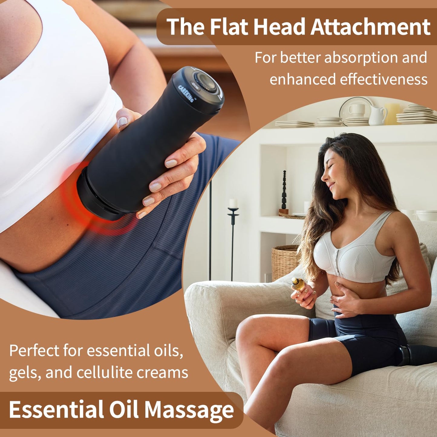 CAREKING Pistola De Masaje De Tejido Profundo Para Mujeres, Terapia De Vibración Para La Recuperación Muscular, Alivio Del Dolor, Masajeador De Celulitis Para Piernas, Muslos, Abdomen, Cuello, Hombros