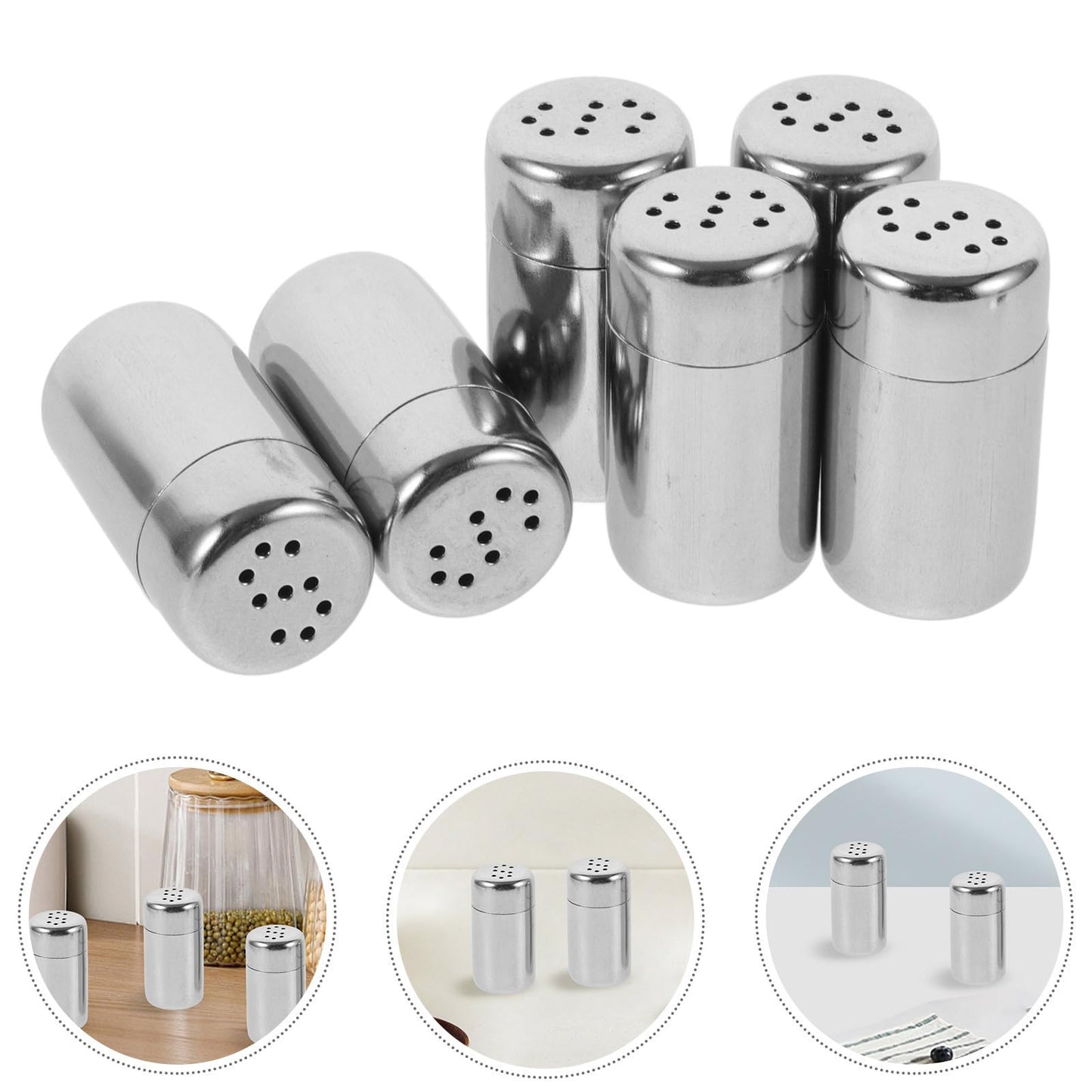 Ciieeo 6 Mini Pimentero Tarro De Especias De Viaje Contenedores De Sal De Viaje Tarros De Condimentos Coctelera Artículos Esenciales Para Acampar Contenedor De Pimienta Azucarero