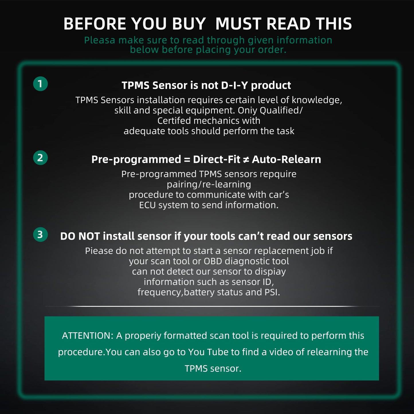 TPMS Sensor, 315MHZ 13598771 Sistema de monitor de presión de neumáticos para GM| GMC | Chevy | Buick | Cadillac Replace#13598772,13586335,13581558,20923680