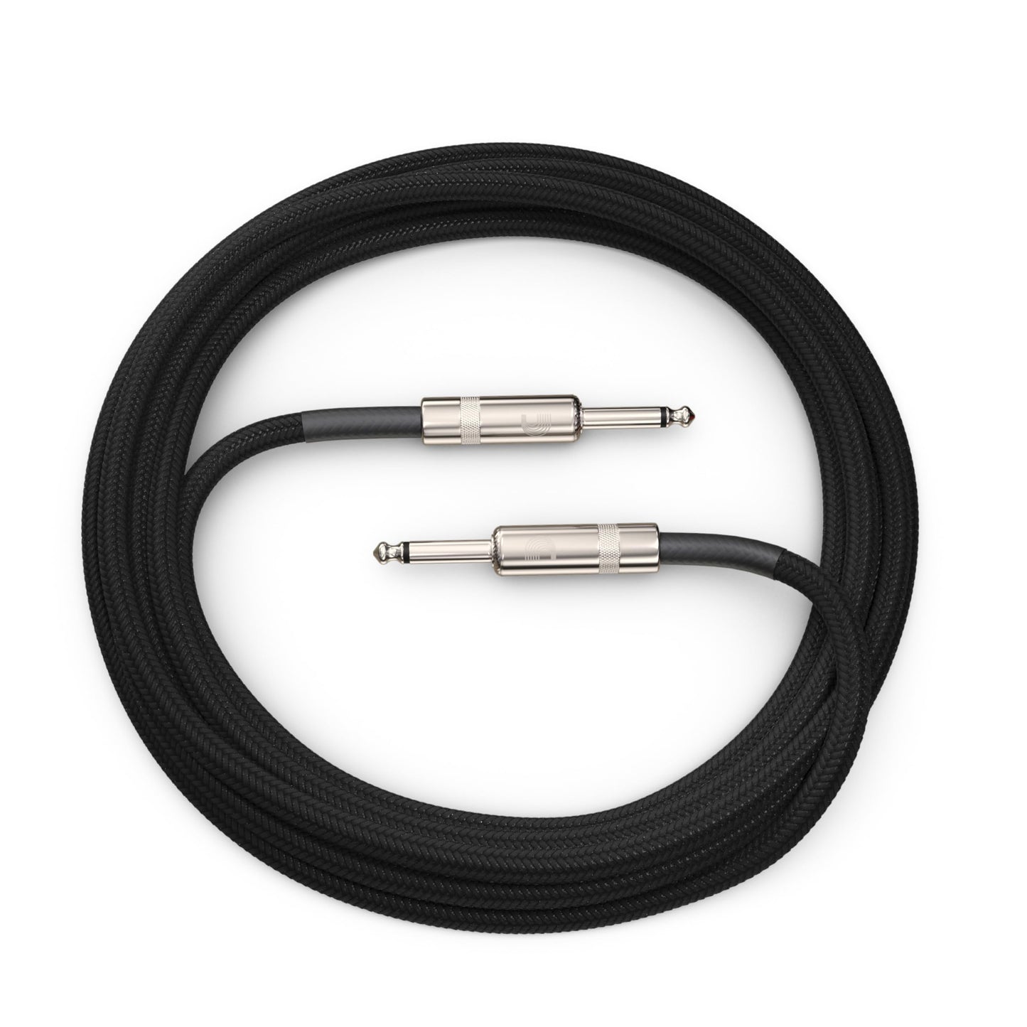 D'Addario Guitar Cable - Guitar Lead - Instrument Cable - Guitar Accessories - Custom Series Braided Cable - 10 Feet/3.05 Meters - Black - 1 Pack