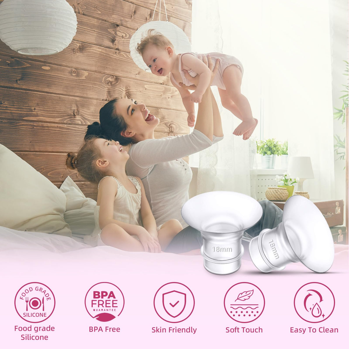 Insertos de brida de 22 mm para Medela, protecciones/brifas Spectra de 24 mm, compatibles con el extractor de leche portátil Momcozy M9/M5/M6/S12 Pro/S9 Pro, reducen el túnel del pezón de 24 mm a 22