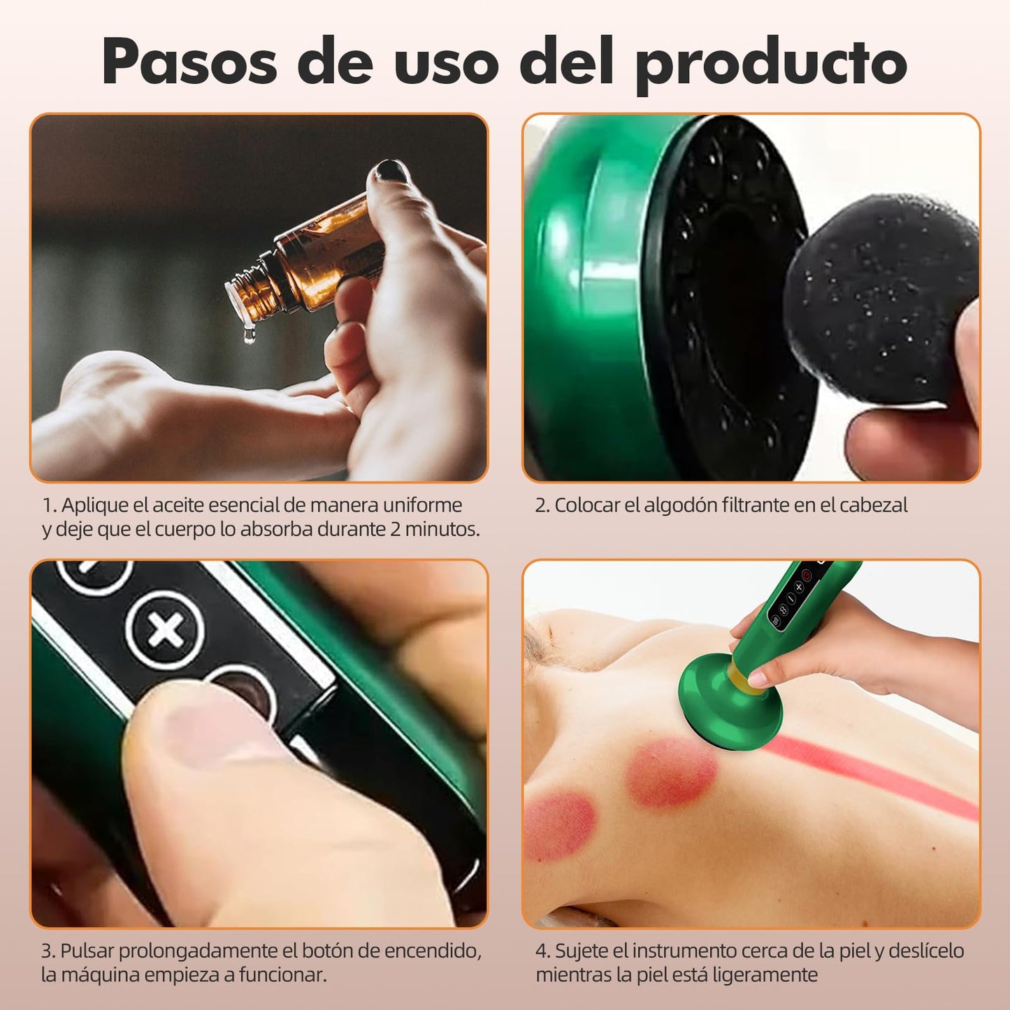 Masajeador Celulitis,Masajeador Corporal Multifuncional,con Tablero Gua Sha,Herramienta de Masaje eléctrico,12 Niveles con Calor, Removedoras de Grasa Eléctrica, para Brazo,Cintura,Pierna-Verde