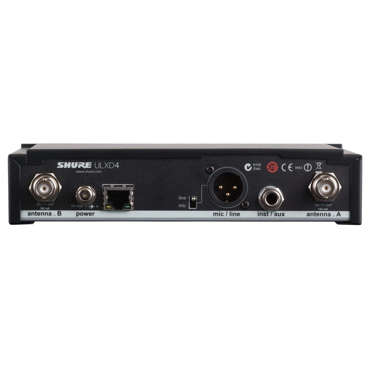 Shure ULX-D Sistema de micrófono inalámbrico, 470-534 MHz (ULXD4=-G50)