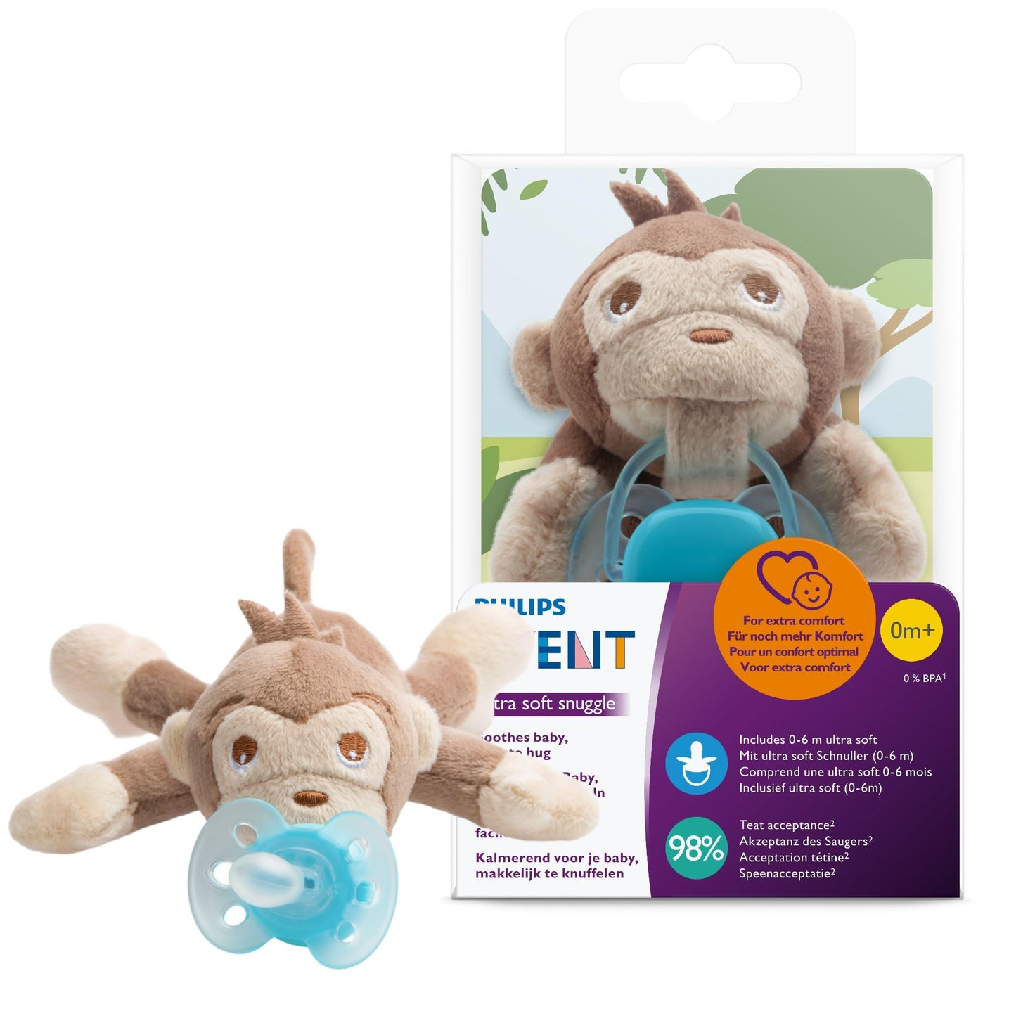 Chupón Ultra Soft Philips Avent Changuito Mixto 0-6 Meses