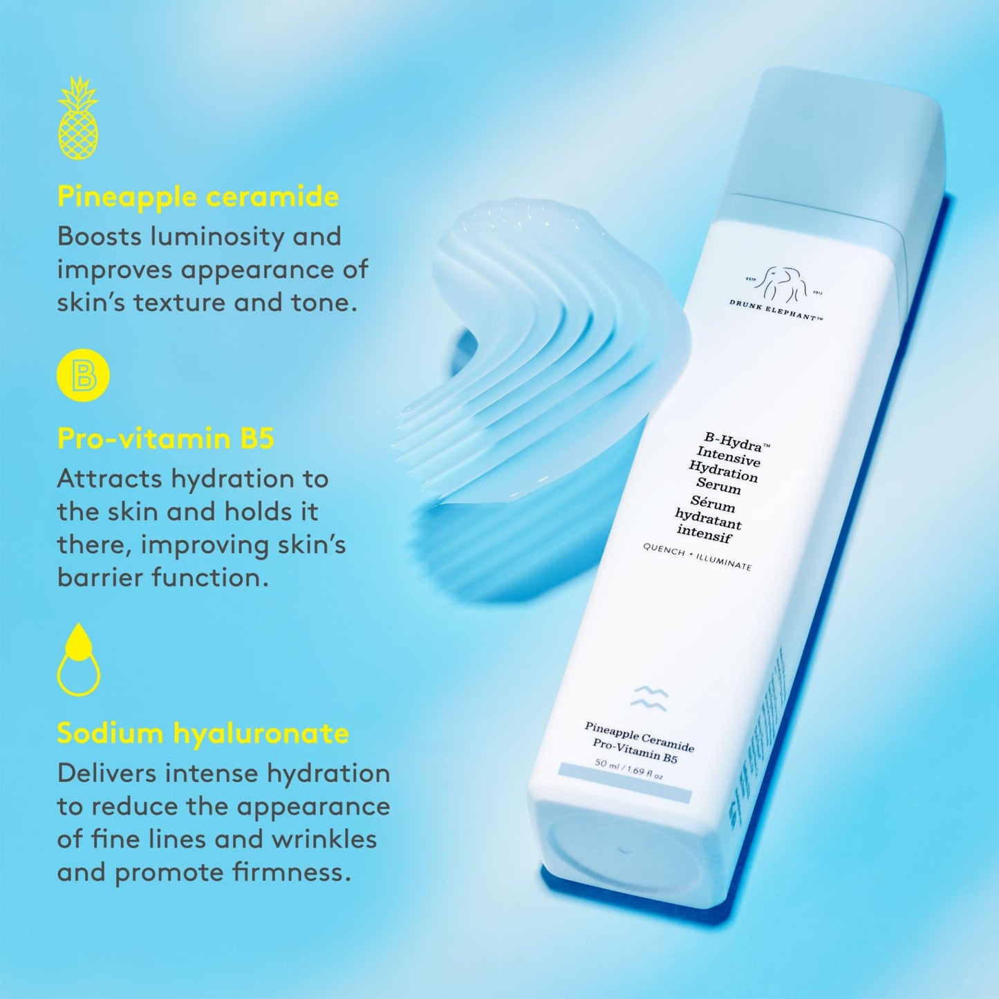B-Hydra Intensive Hydration Serum by Drunk Elephant for Women - 1.69 oz Serum