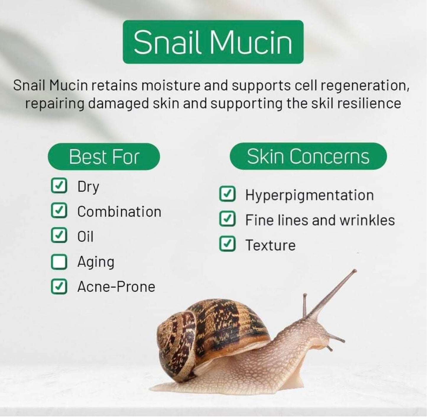 Suero avanzado de mucina de caracol al 99,25% | Crema de Caracol | Esencia de poder de mucina y filtrado de secreción de caracol | Suero reparador de la piel coreano Manchas oscuras