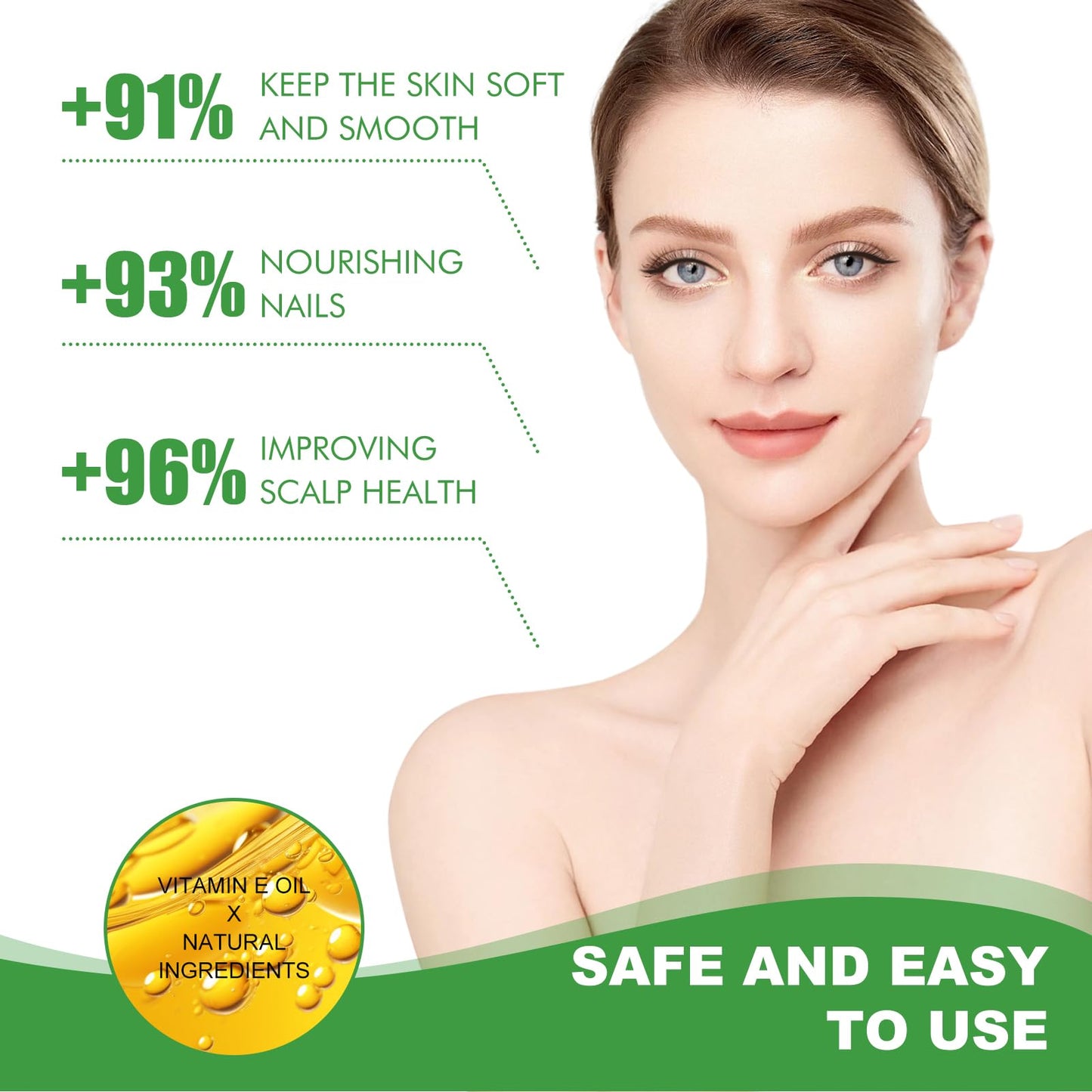 Genérico Aceite de Vitamina E de 59 ml para Cicatrices en la Piel, Cuerpo, Rostro, Cabello, Cuidado de Las uñas, fórmula Pura y Natural Que Ayuda a nutrir la Piel