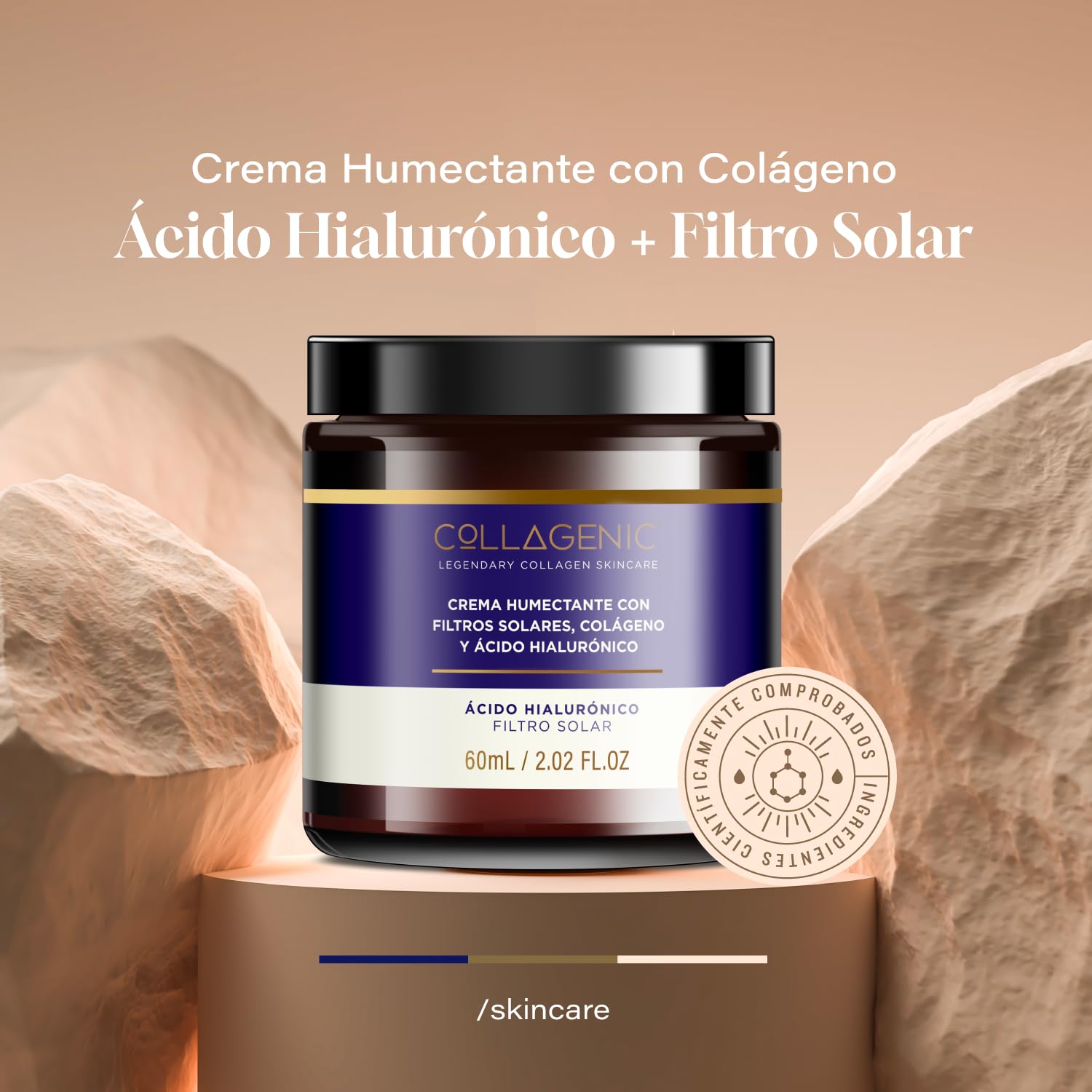 OLLAGENIC Crema Hidratante 2 en 1 | Ácido Hialurónico y Colágeno