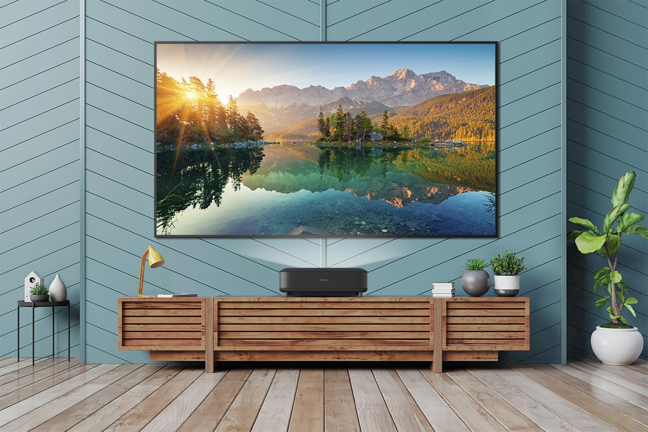Proyector Láser Epson EpiqVision Ultra LS650 Transmisión Inteligente HDR Negro Alcance Ultracorto 4K Pro-UHD 3.600 Lúmenes de 3 Chips 3LCD Android Hasta 120 Pulgadas