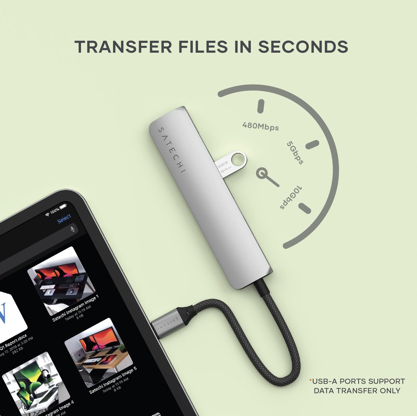 Adaptador USB-C SATECHI Gris Espacial 6 en 1 con HDMI 4K para MacBook Pro/Air M4-M1 y iPad