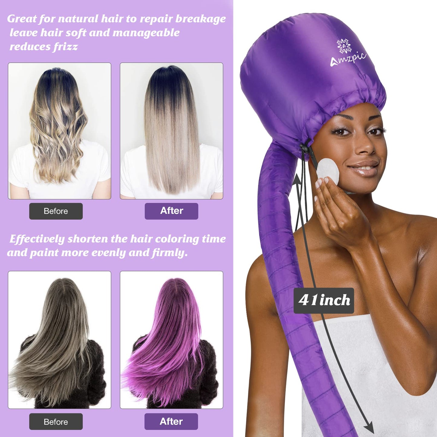 Accesorio para Secador de Pelo Extra Grande Morado Ajustable para Acelerar el Secado en Casa