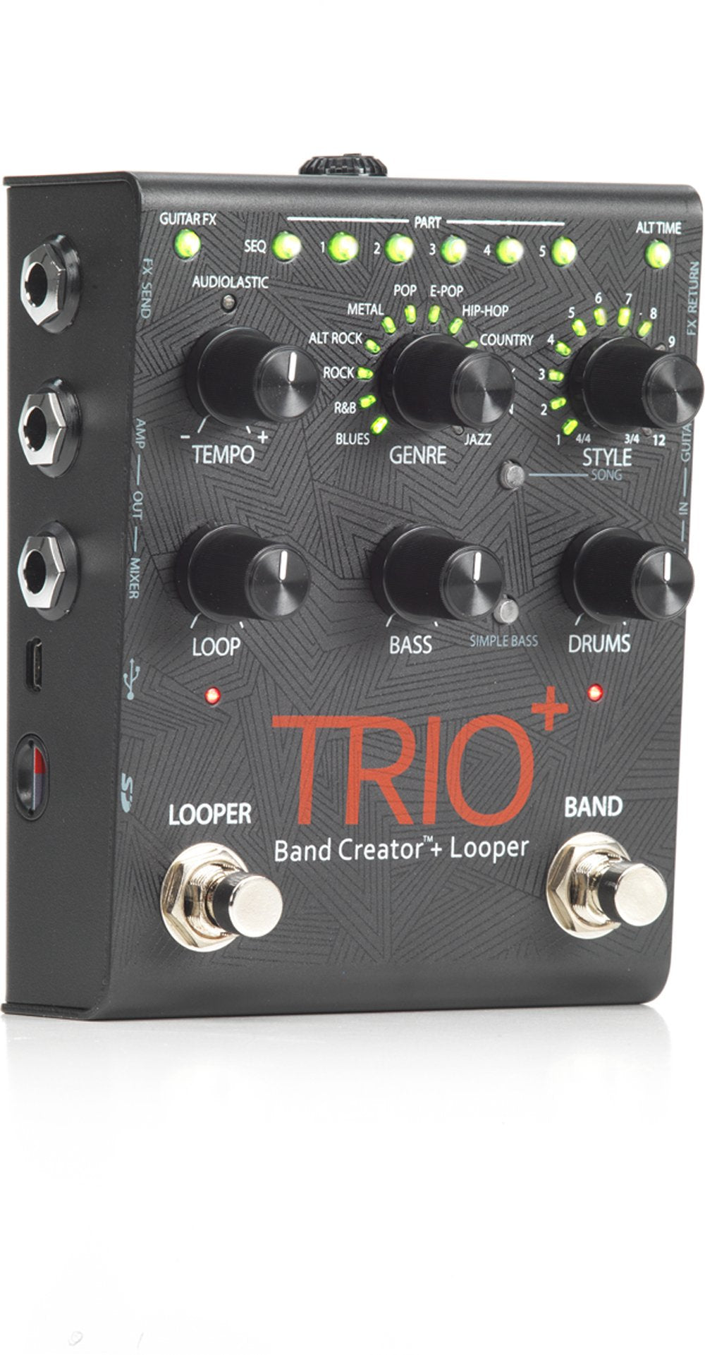 Digitech Trio+ Band Creator + Looper con cables de conexión y fuente de alimentación