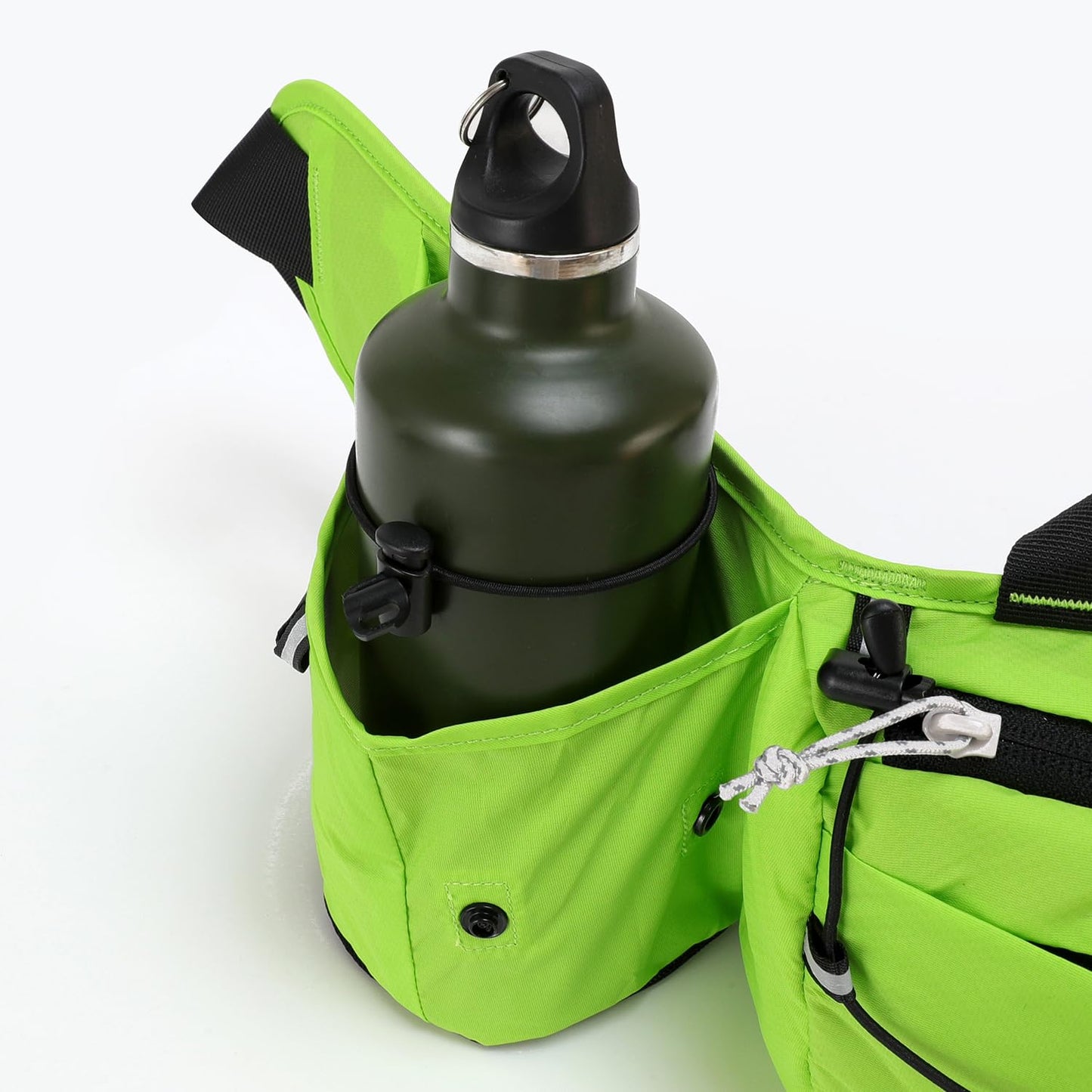 INOXTO - Riñonera delgada para correr para mujeres y hombres, paquete de cintura deportiva con botella de agua de 300 ml para correr, caminar, ciclismo, senderismo y correr, cinturón reflectante para