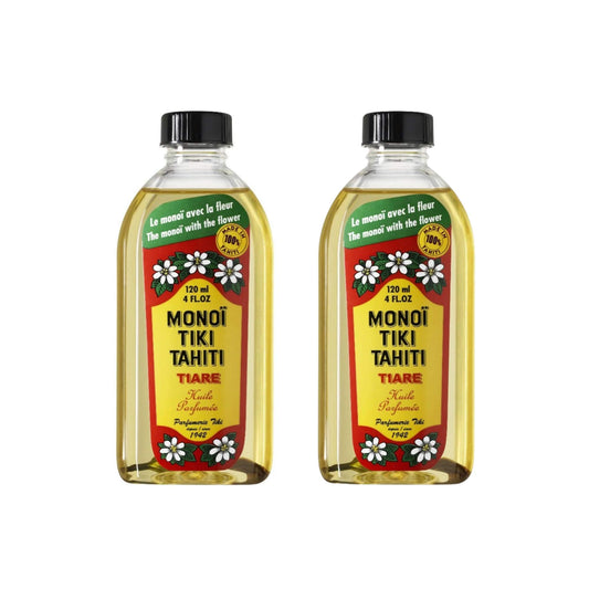 Monoi Tiare Tahiti Tiare Gardenia Coconut Oil (Pack of 2), Scented With Fresh Handpicked Tiare Flowers, 100% Made in Tahiti, 4 fl. oz.