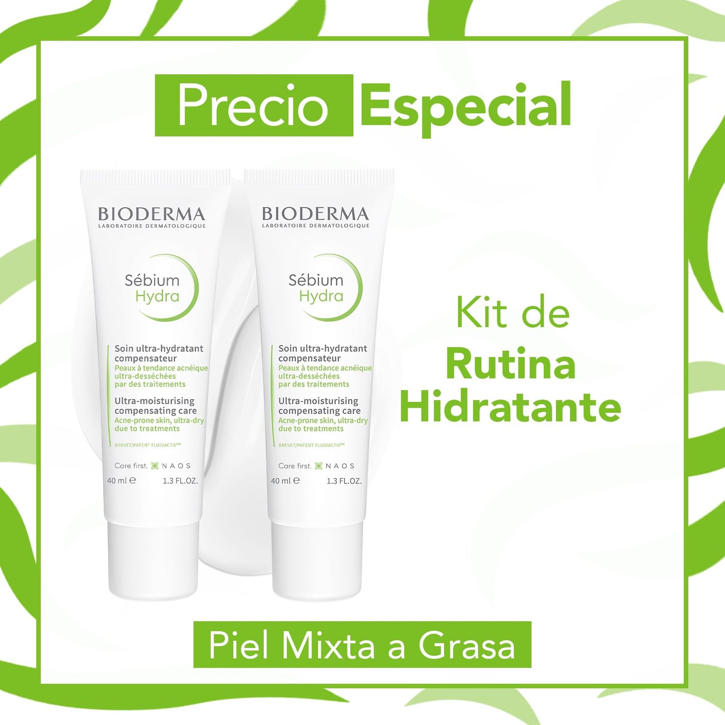 BIODERMA, BiPack Sébium Hydra, Crema Facial Hidratante Restauradora, Skincare Piel Grasa, Acción Hidratante por 24 Horas