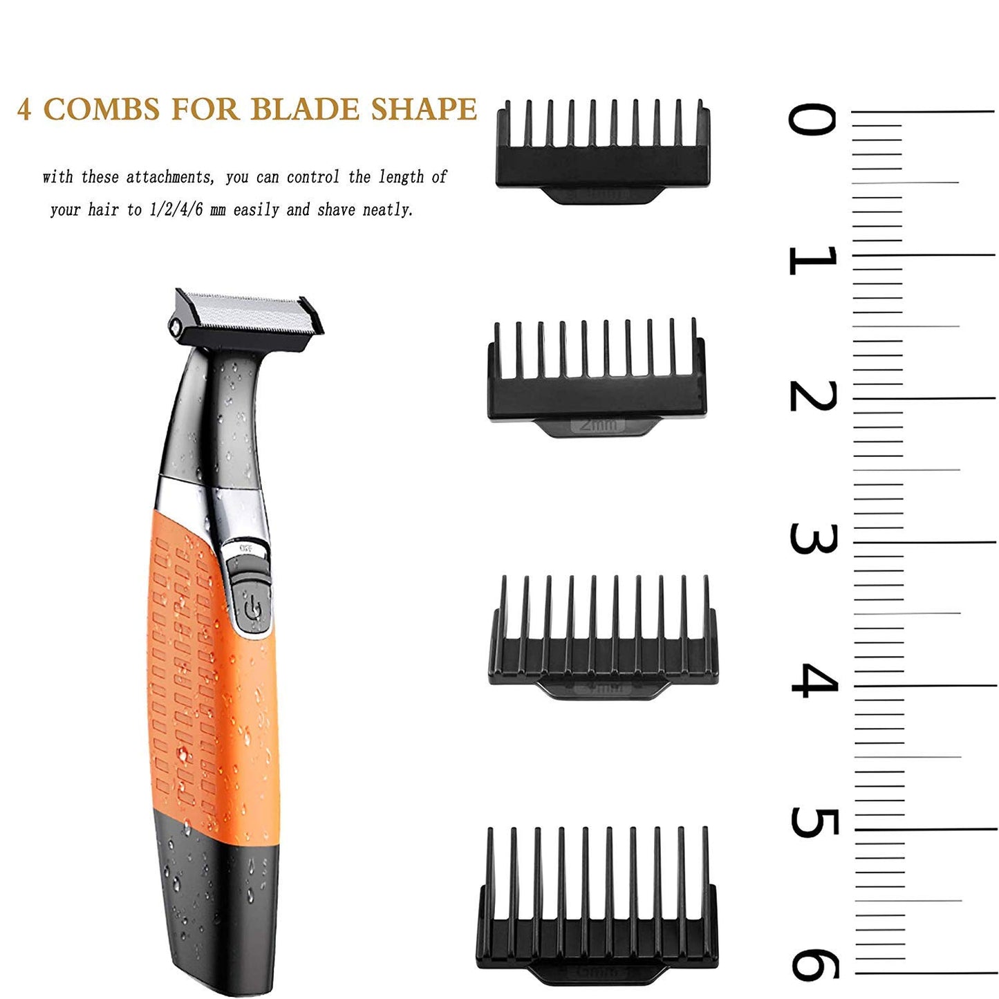 Afeitadoras eléctricas, recortadoras de barba para hombres, resistente al agua para el cuidado de la barba, sin cables USB recargable y removedor de pelo para cejas, barba facial y pelo corporal para hombres y mujeres