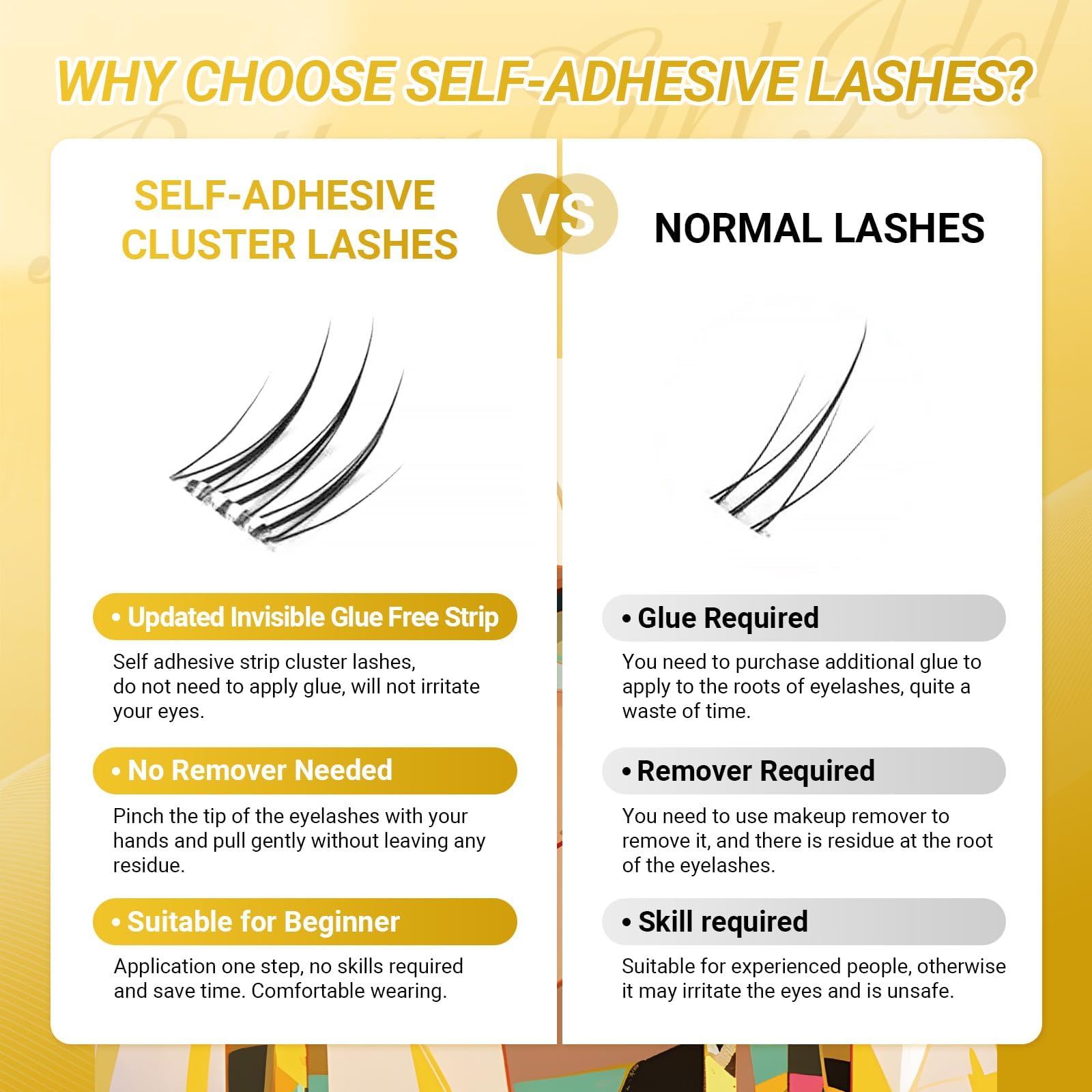 NAGARAKU Pestañas inferiores postizas 80 Pcs No Necesita Pegamento Ni Removedor Presión En Un Solo Paso Pestañas Reutilizables Prepegadas En Casa Pestañas Inferiores (BSA-02, 0.07 B Curl 5-8mm)