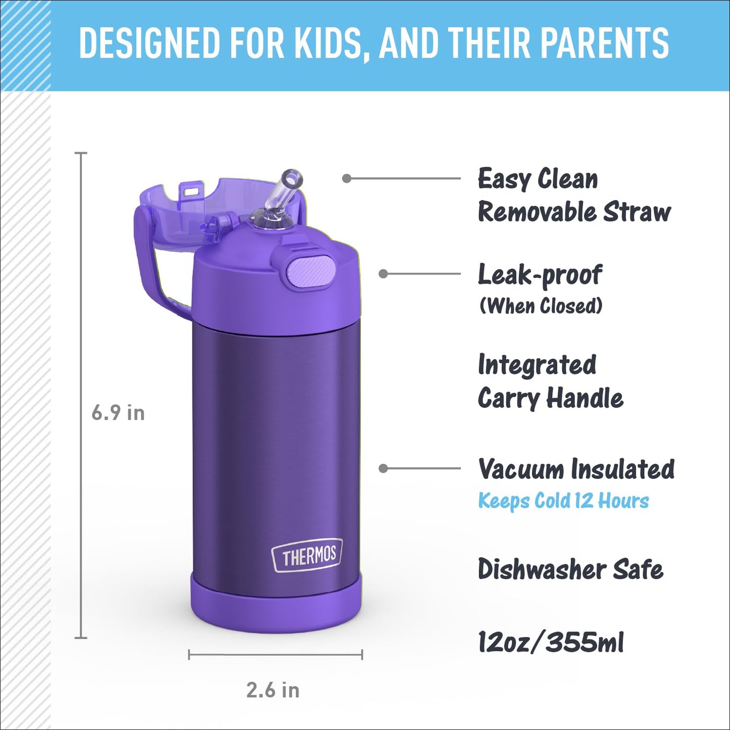 Botella Thermos Funtainer Violeta 355ml