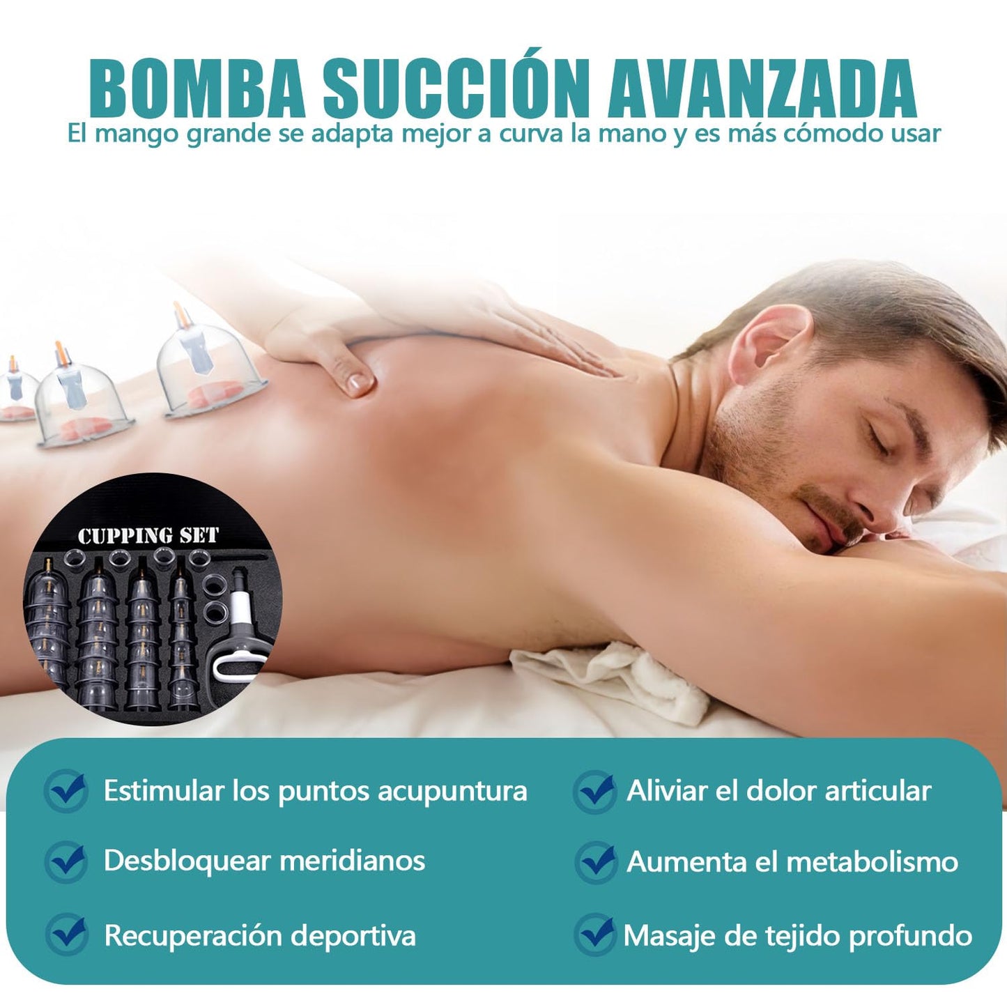 Juego de Terapia de 32 Tazas,Juego Profesional de Ventosas Chinas con Magnéticos, Kit de Ventosas Terapéuticas, Ventosas de Vacío para Aliviar la Fatiga Corporal, Espalda, Cuello y Dolor Muscular