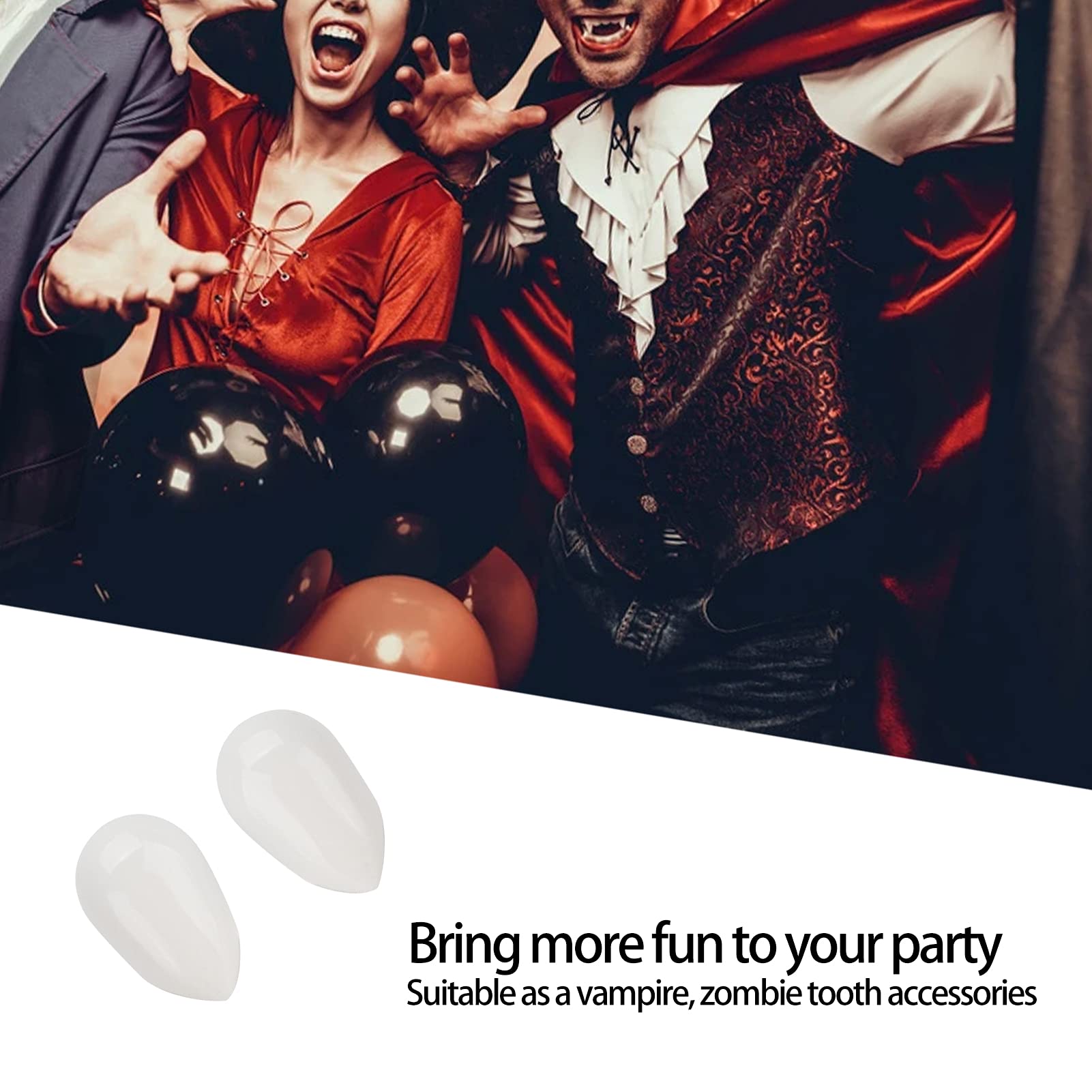 Colmillos Vampiro Cosplay Fiesta 13 mm Accesorio Disfraz para Hombre Lobo