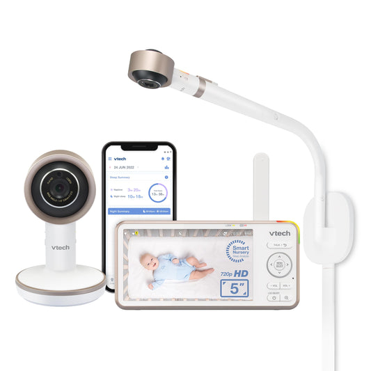 Monitor Inteligente para Bebé VTech V-Care Blanco 5 Pulgadas Acceso Remoto Detecta Inteligencia