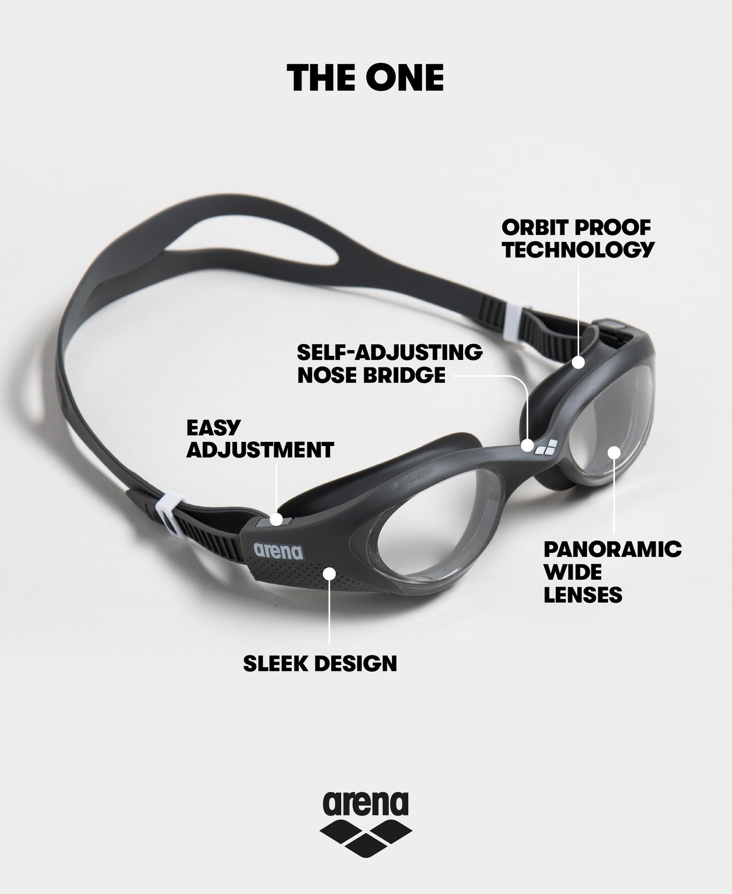Arena Goggles Natación The One única, Blanco/ Azul