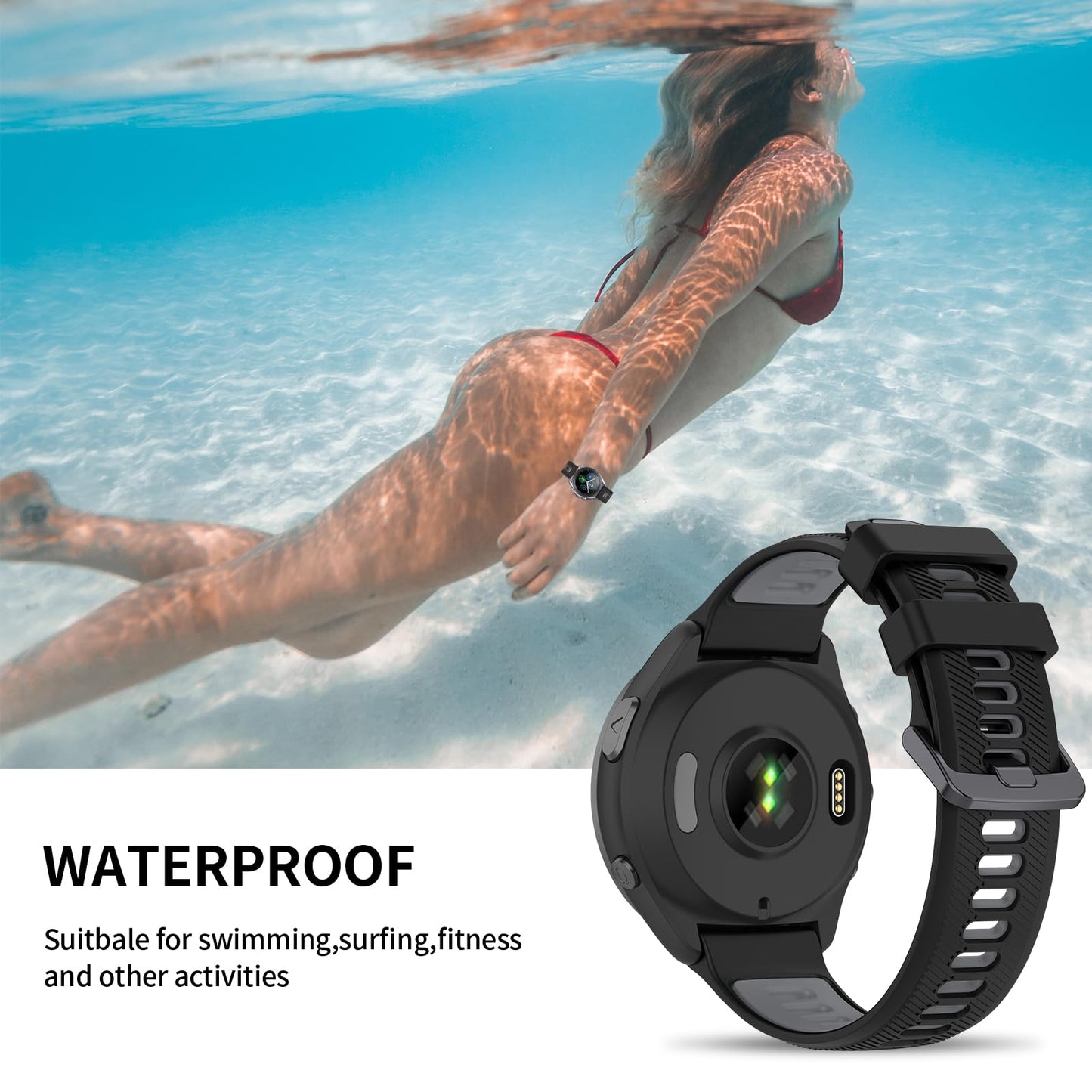 Correa de repuesto para reloj Garmin Forerunner 945/935, correa de silicona suave para Garmin Forerunner 935 Running GPS Unit, correa para reloj Garmin 945 mujeres y hombres