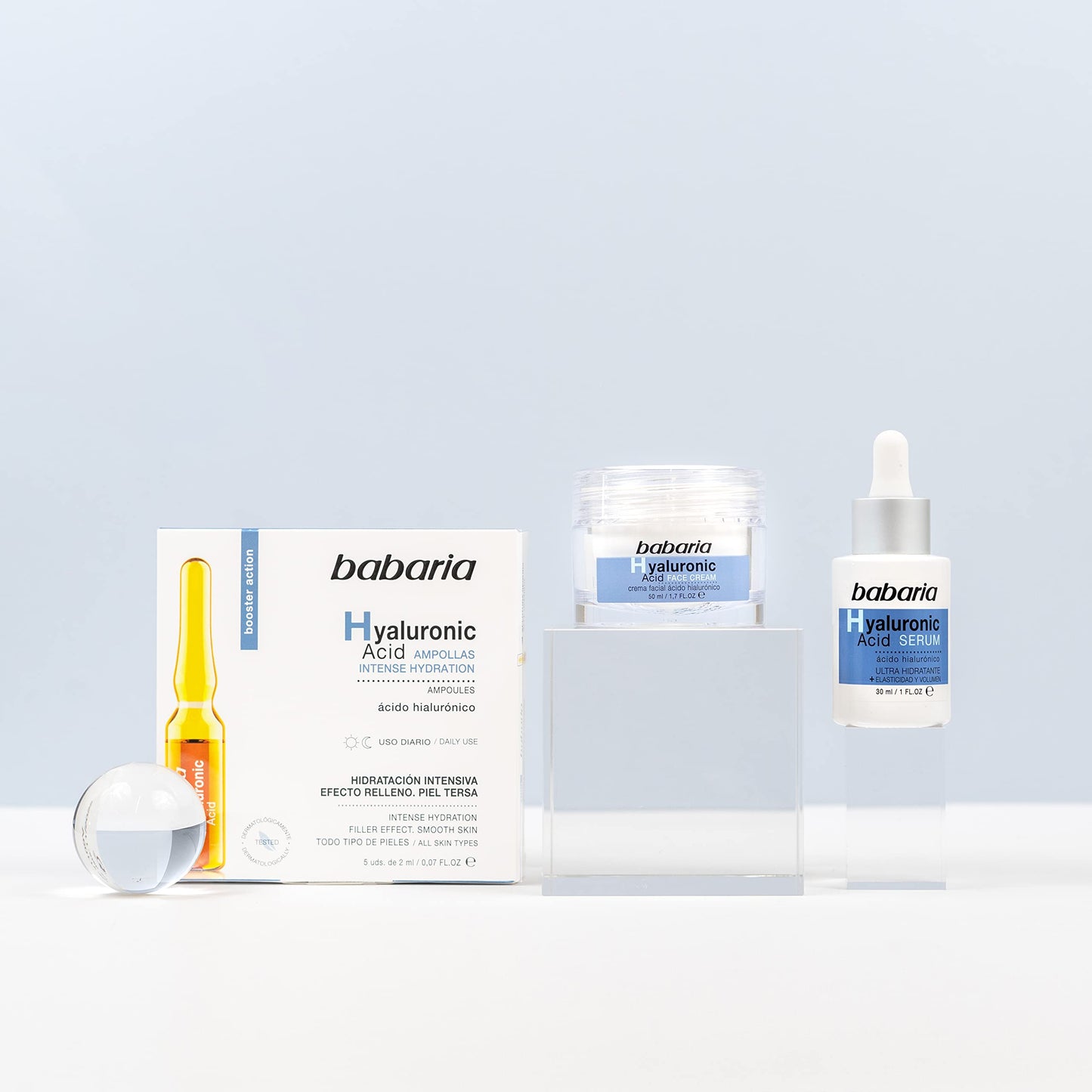Babaria Ampollas Facial AC Hialuronico, 5 Unidades, Blanco, 2 Mililitros