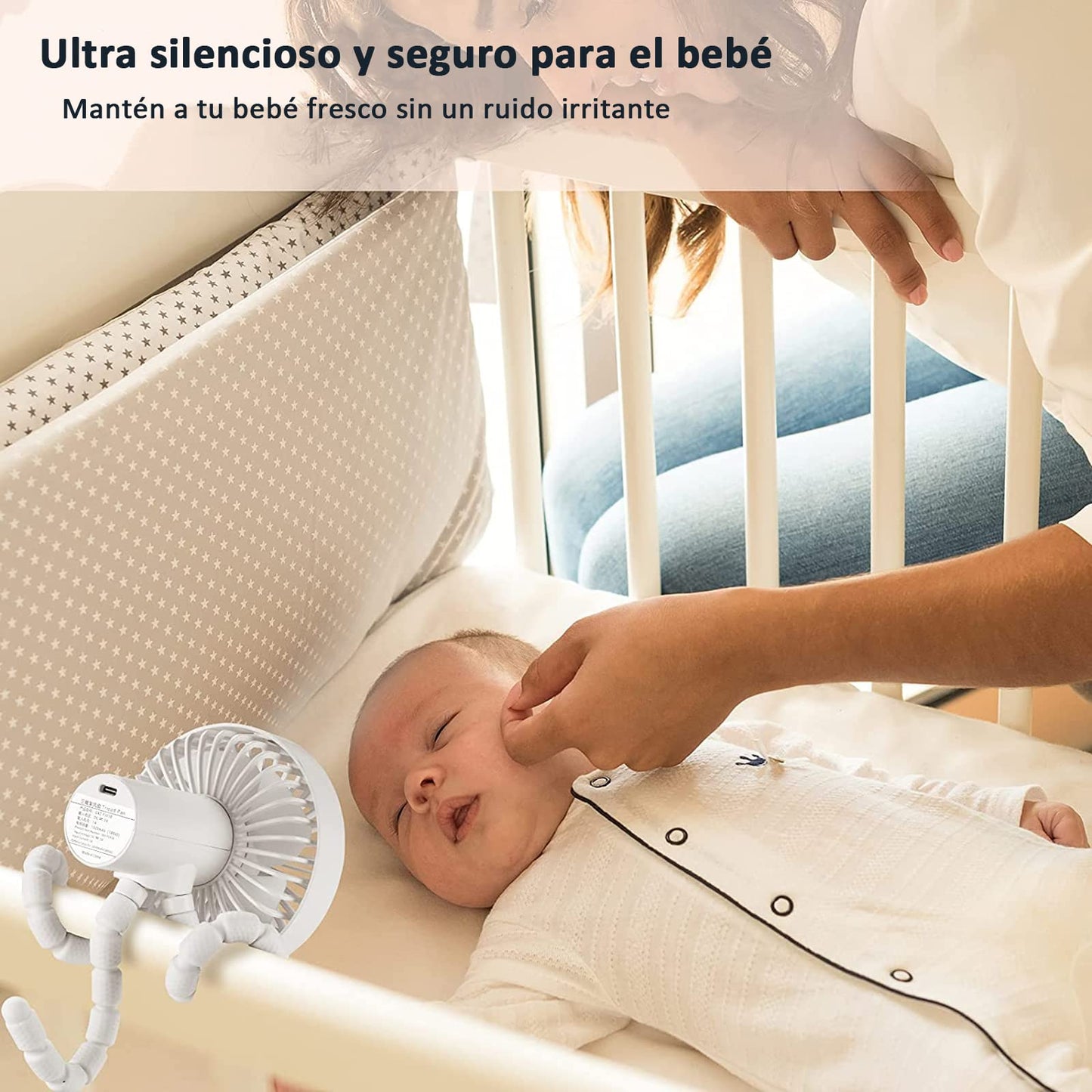 CALDERON - Ventilador Portátil,3 Velocidades,Ventilador de Cochecito Portátil,Ventilador de Escritorio Personal,Ventilador de Mano con Carga USB para Exteriores,Oficina,Viajes (Rosa)
