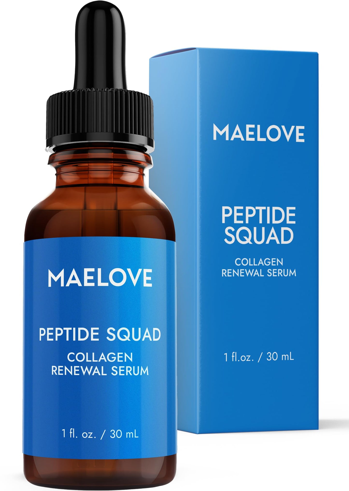 Suero renovador de colágeno Peptide Squad, suero antienvejecimiento para el rostro con péptidos de cobre, argirelina y Matrixyl 3000, suero hidratante con péptidos para arrugas, líneas finas y