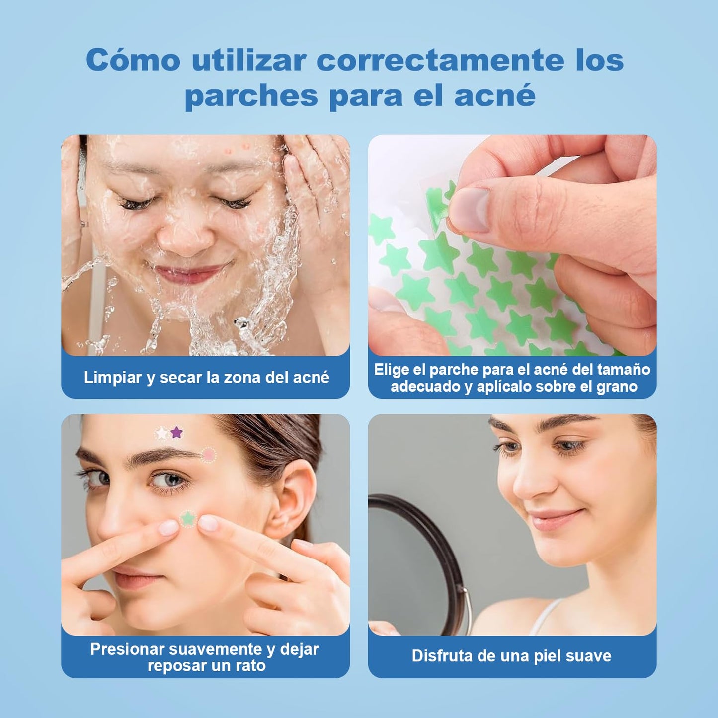 Parches para Acne,Pimple Patch,200 Almohadillas Hidrocoloides para Espinillas, Parches para Espinillas, Pimple Reduce Enrojecimiento,Forma de Estrella, Pueden Absorber la Secreción (Rojo)