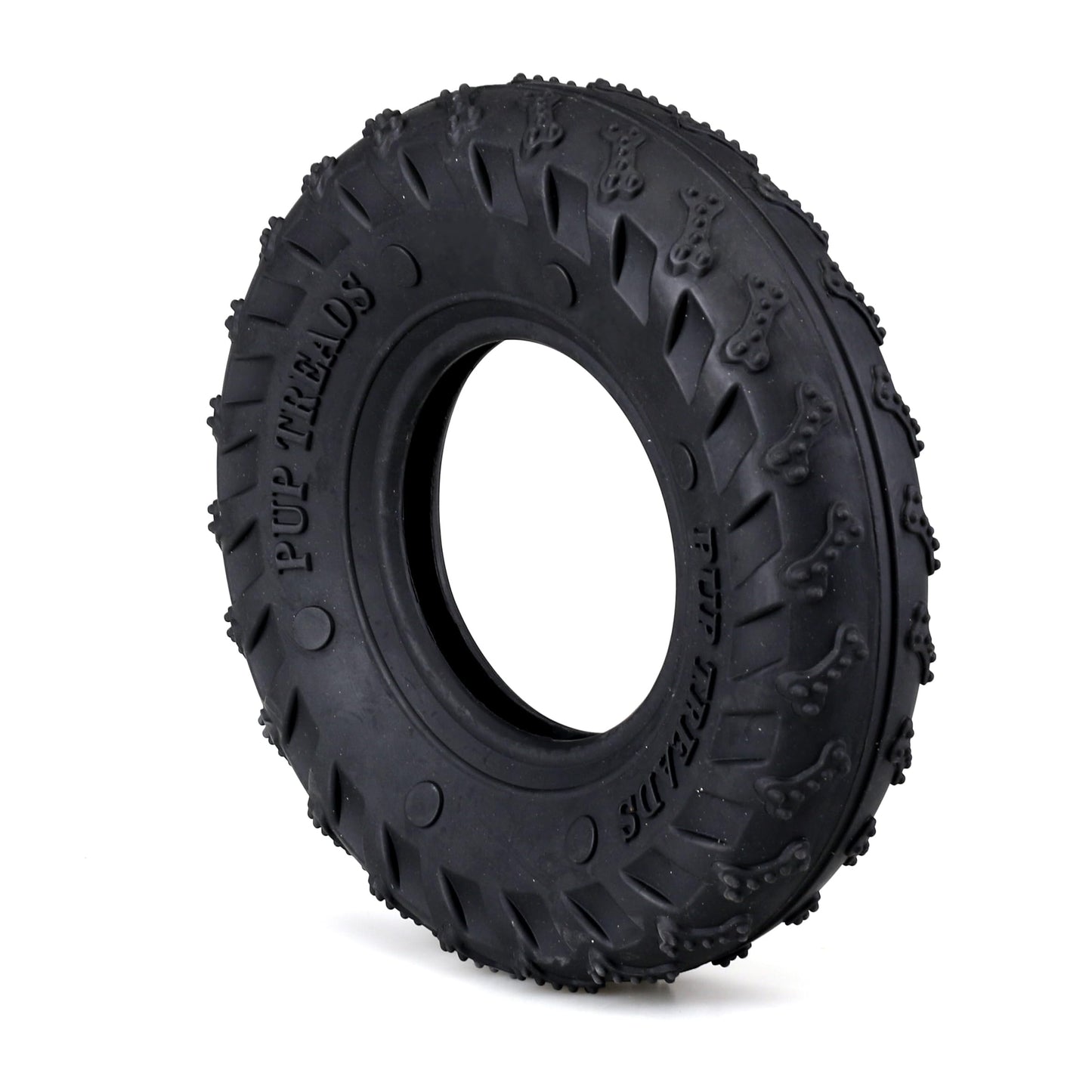 Friendly Pet Juguete Masticable con Forma De Neumático para Perros, Juguete De Caucho Natural para Buscar Y Jugar En Interiores Y Exteriores (Tamaño Mediano) Medio Negro