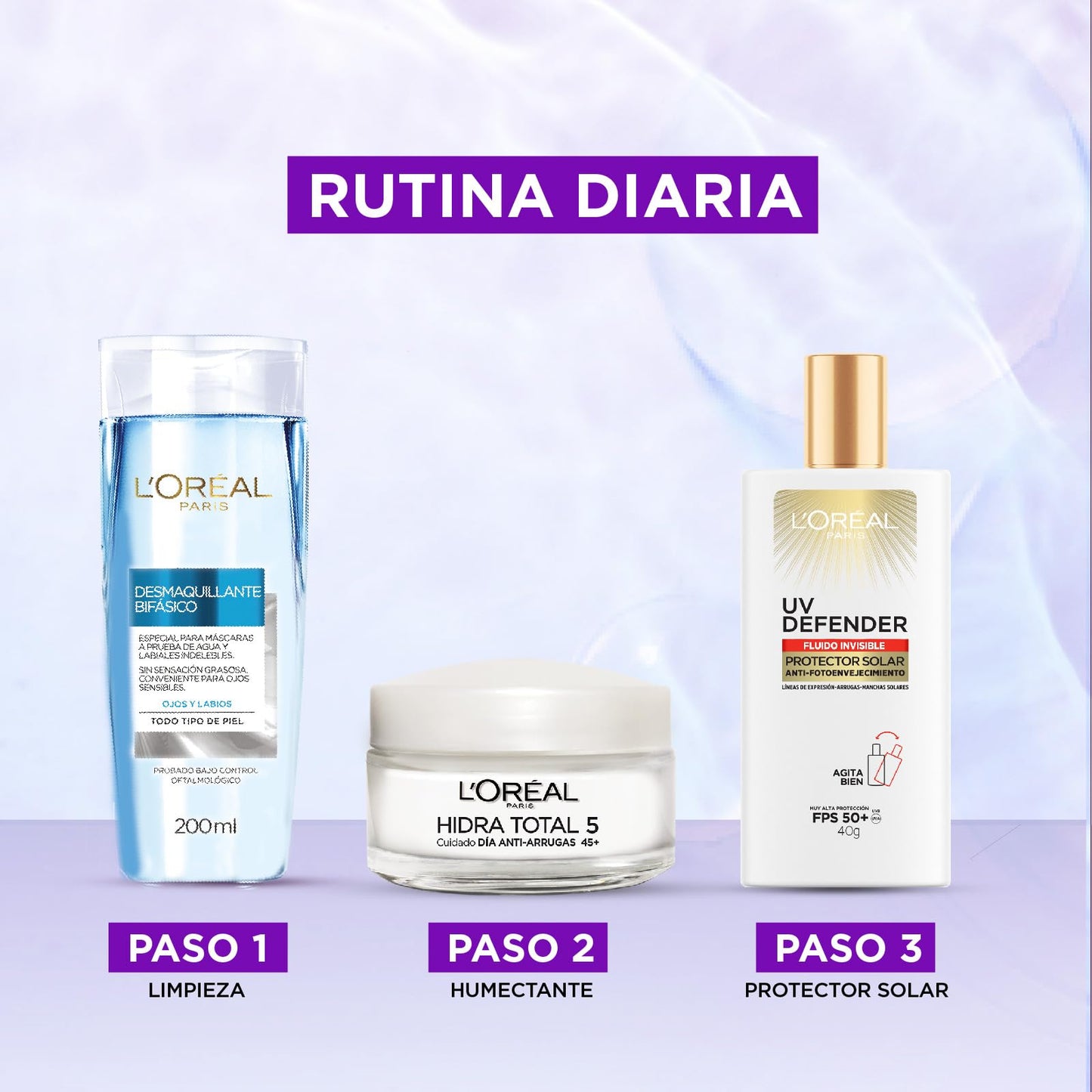 L'Oréal Paris Crema de Día Anti Arrugas Hidra Total 5 con Retinol, 50ml