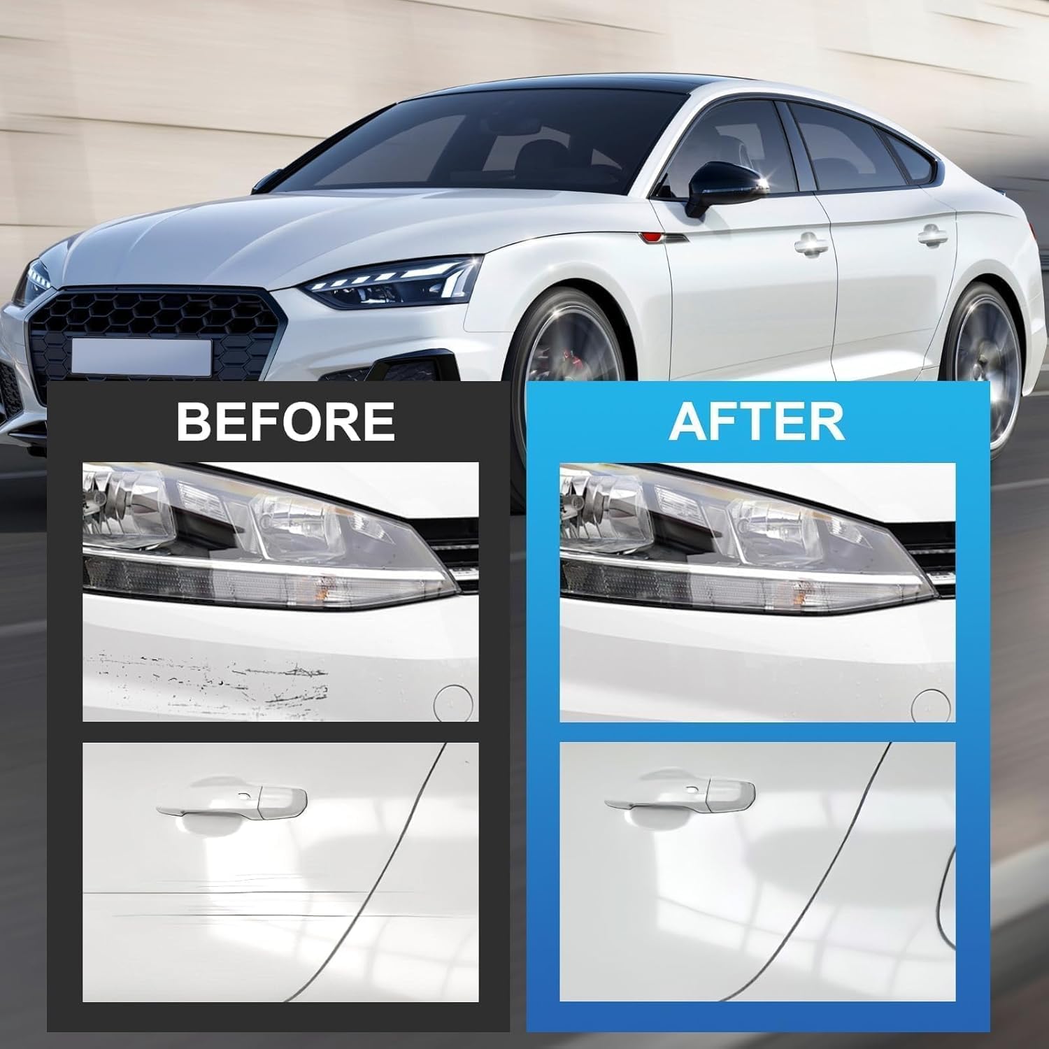 Car Scratch Remover Pen,POKYGO 3 PCS Bolígrafo Reparador, Pintura Retoque Automotriz, Restaurador de Pintura Automotriz, Lápiz de Pintura para Coche para Arañazos Menores,Cuidado del Coche (Blanco)