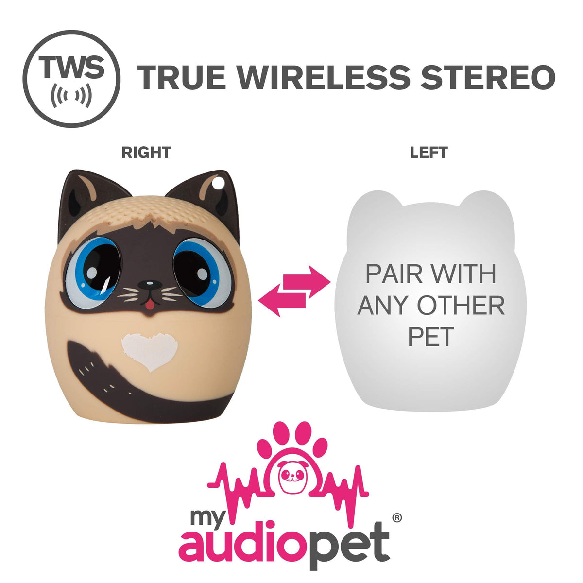 Mini Altavoz Inalámbrico Bluetooth My Audio Pet Purrfect Pitch Cat para Niños