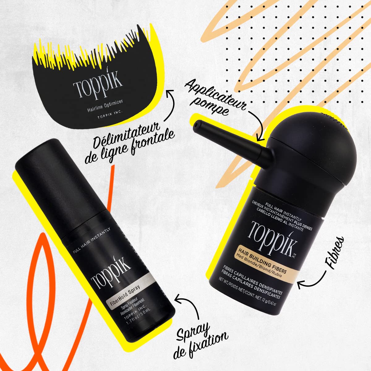 Toppik - Fibras para fortalecer el cabello, negras, 0.97 onzas